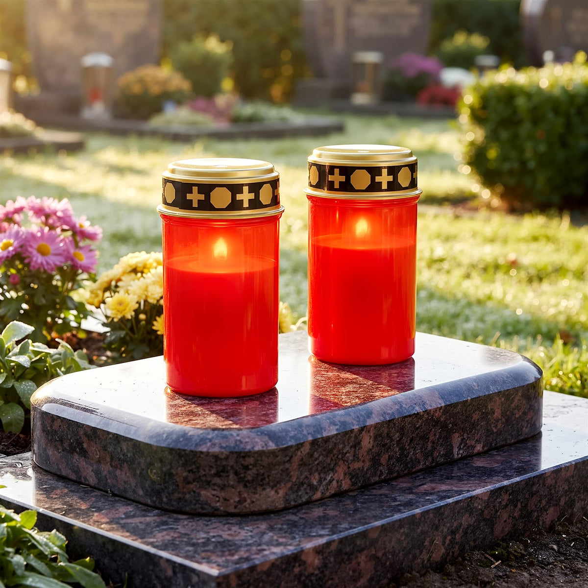 Set of 2 LED Grave Candles
