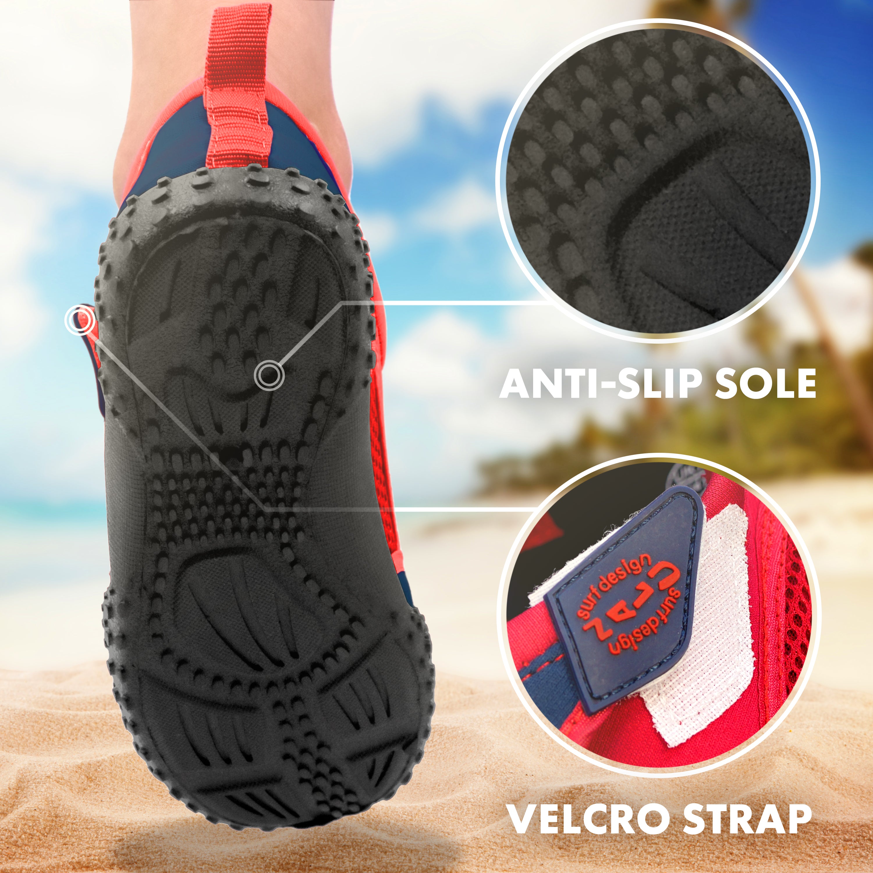 Red Neoprene Aqua Shoes by GEEZY - The Magic Toy Shop
