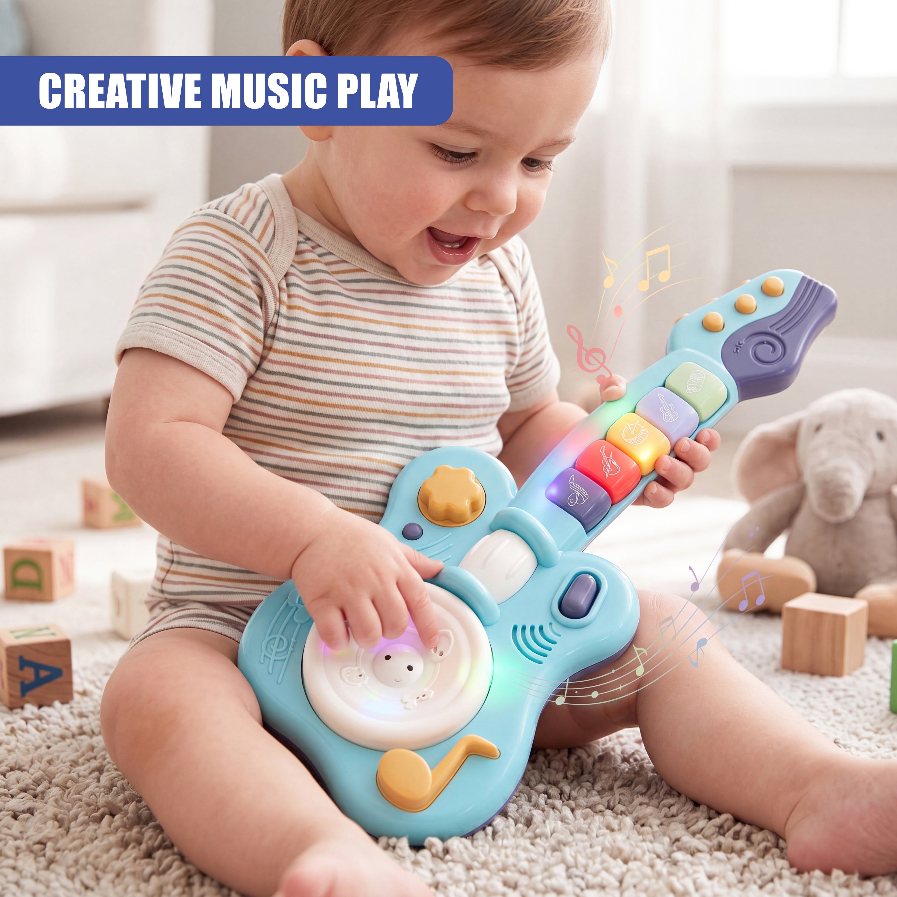 Toddler Guitar With Button Activated Musical Sounds