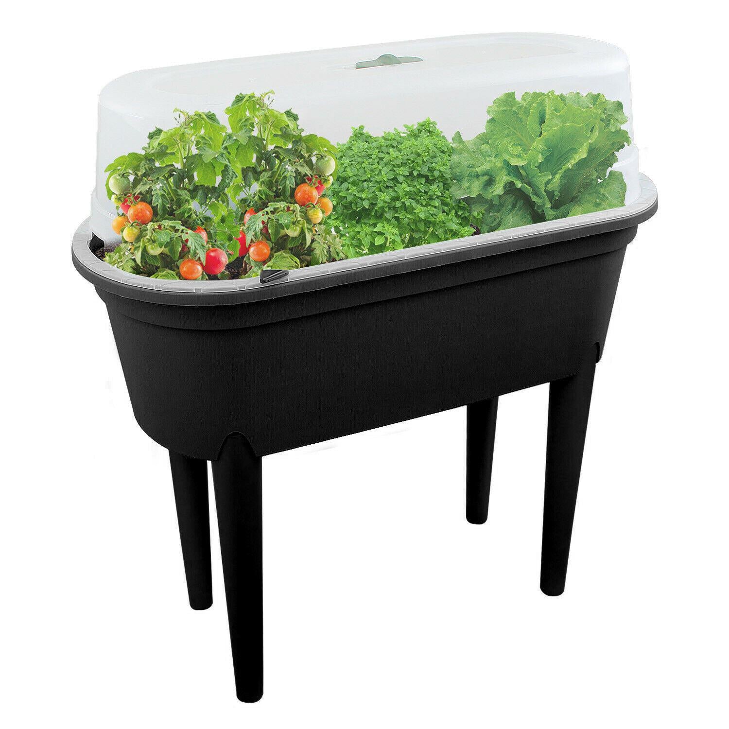 Black Raised Garden Bed Planter With Lid and Legs by Geezy - The Magic Toy Shop