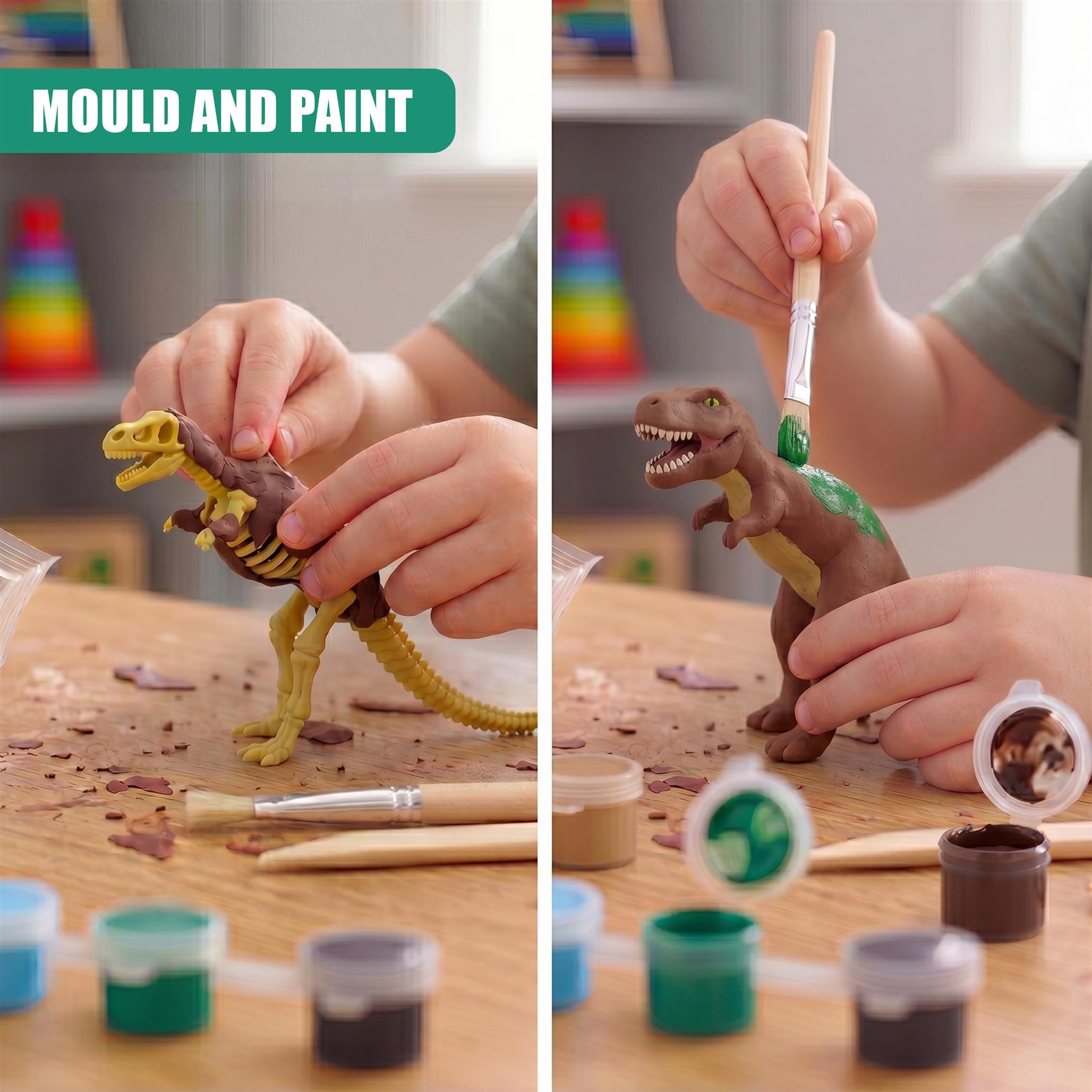 2-in-1 Fossil Excavation & Modelling Kit