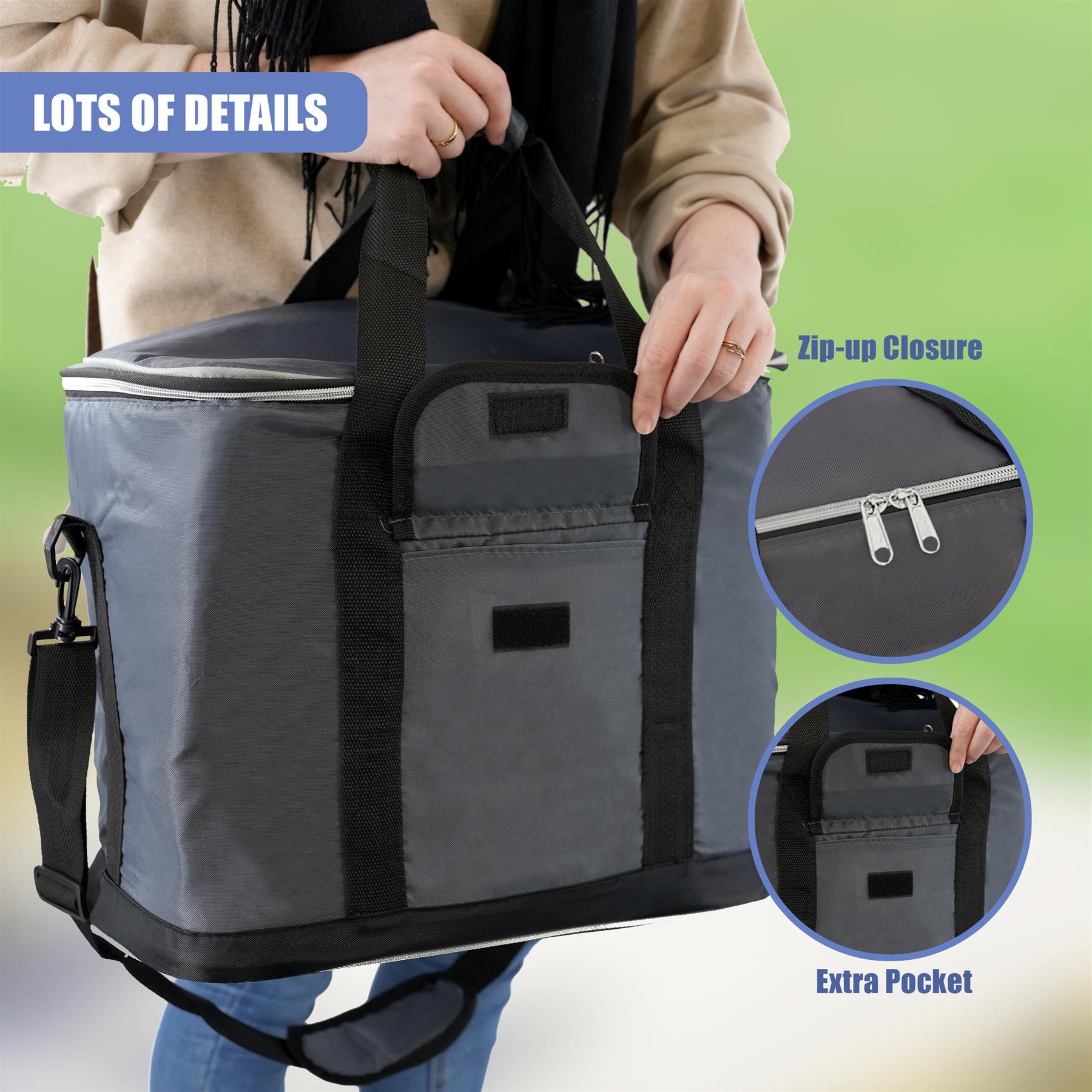 Extra Large 60 Can 30L Insulated Cool Bag Cooler Picnic Drinks Carrier Tote by Geezy - The Magic Toy Shop