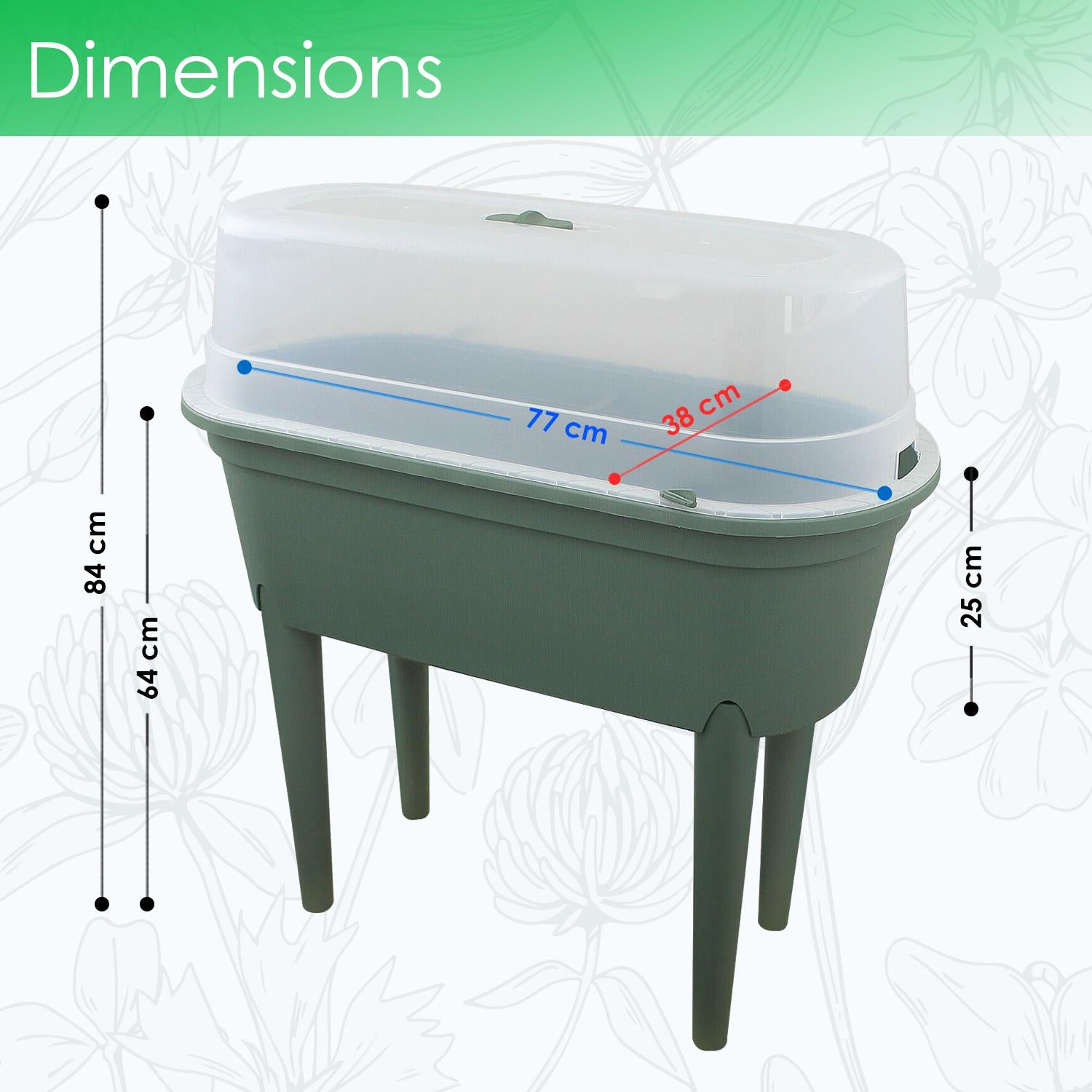 Green Raised Garden Bed Planter With Lid and Legs by Geezy - The Magic Toy Shop