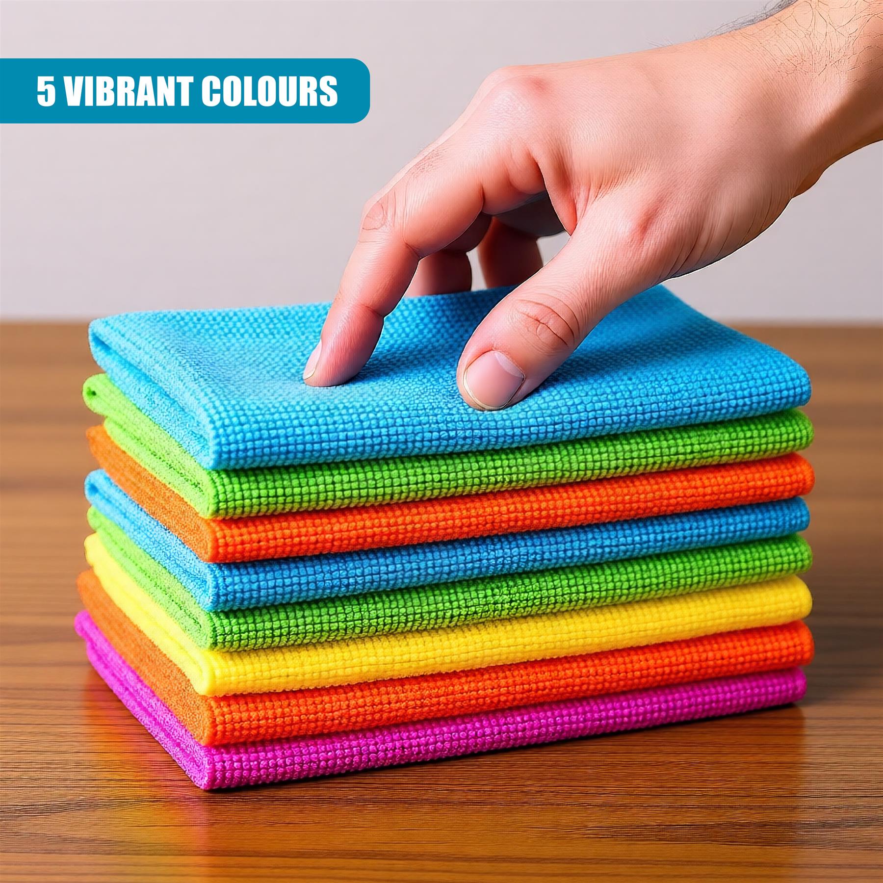 Set Of 10 Microfibre Cleaning Cloths