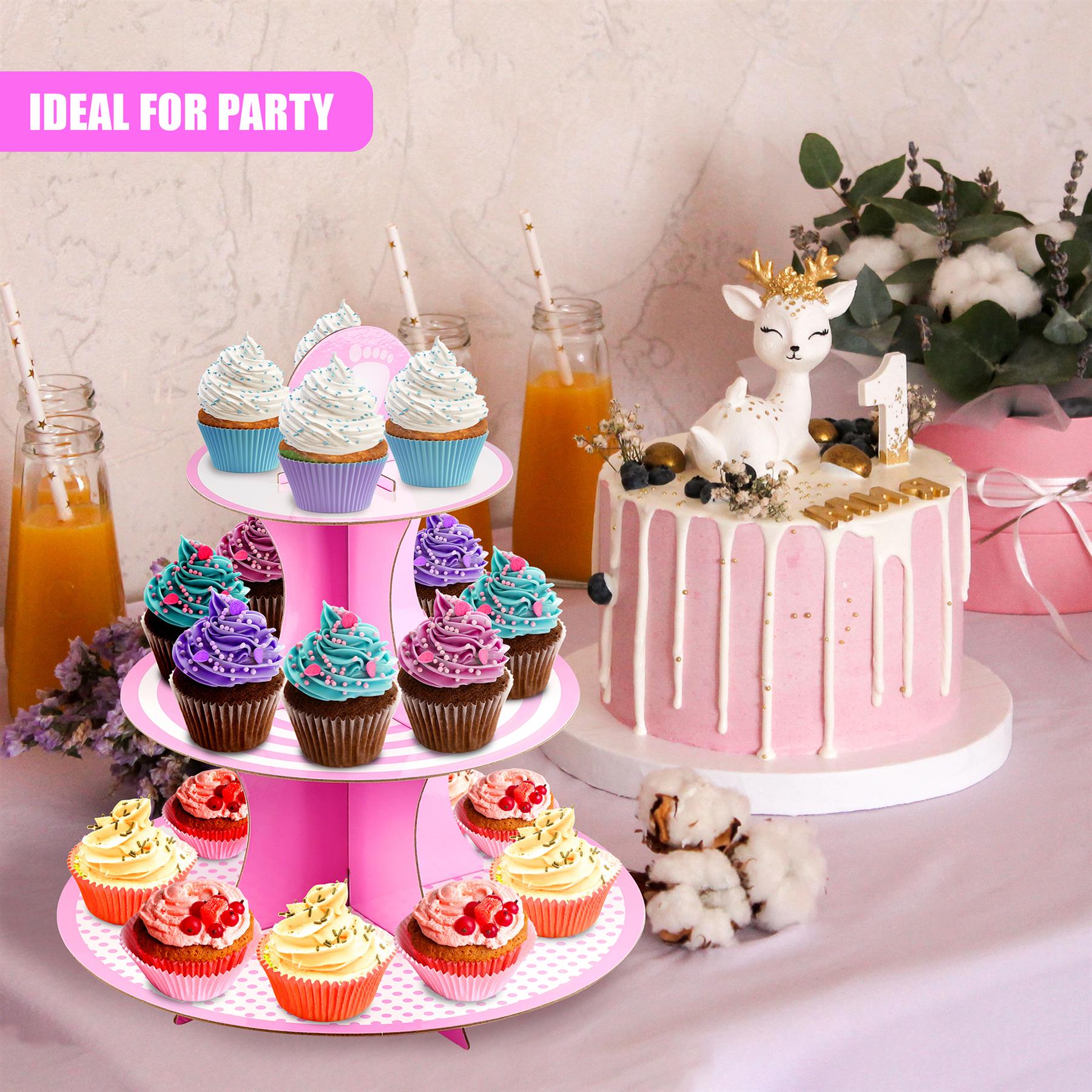 3 Tier Cardboard Cupcake Stand by GEEZY - The Magic Toy Shop