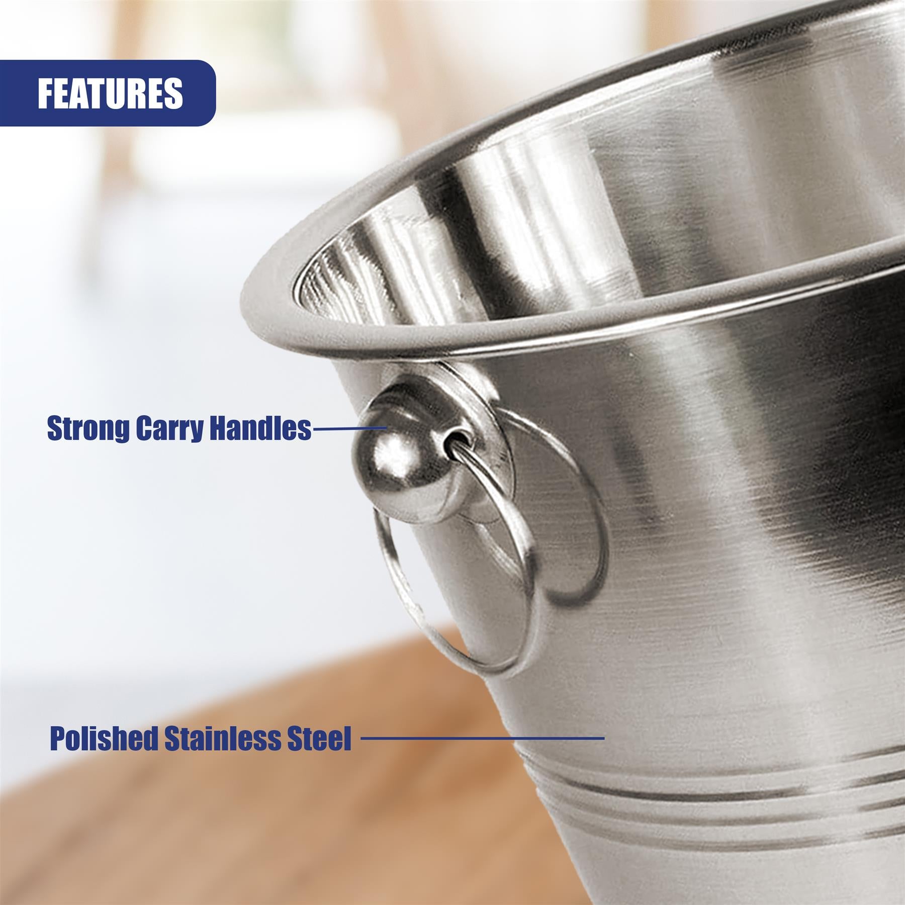 Stainless Steel Champagne Ice Bucket 4 Litre by GEEZY - The Magic Toy Shop