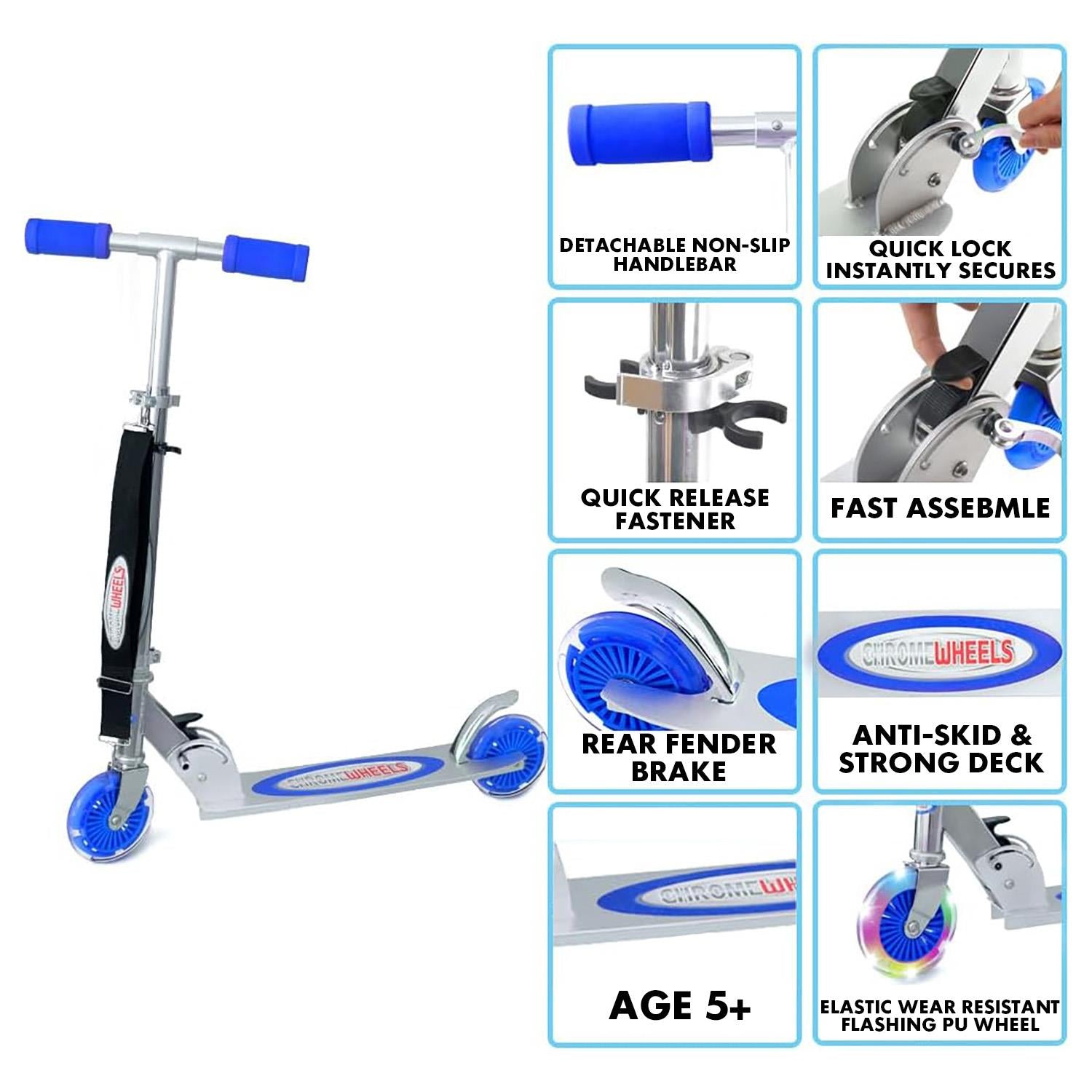 Foldable Kids Scooter Blue by The Magic Toy Shop - The Magic Toy Shop