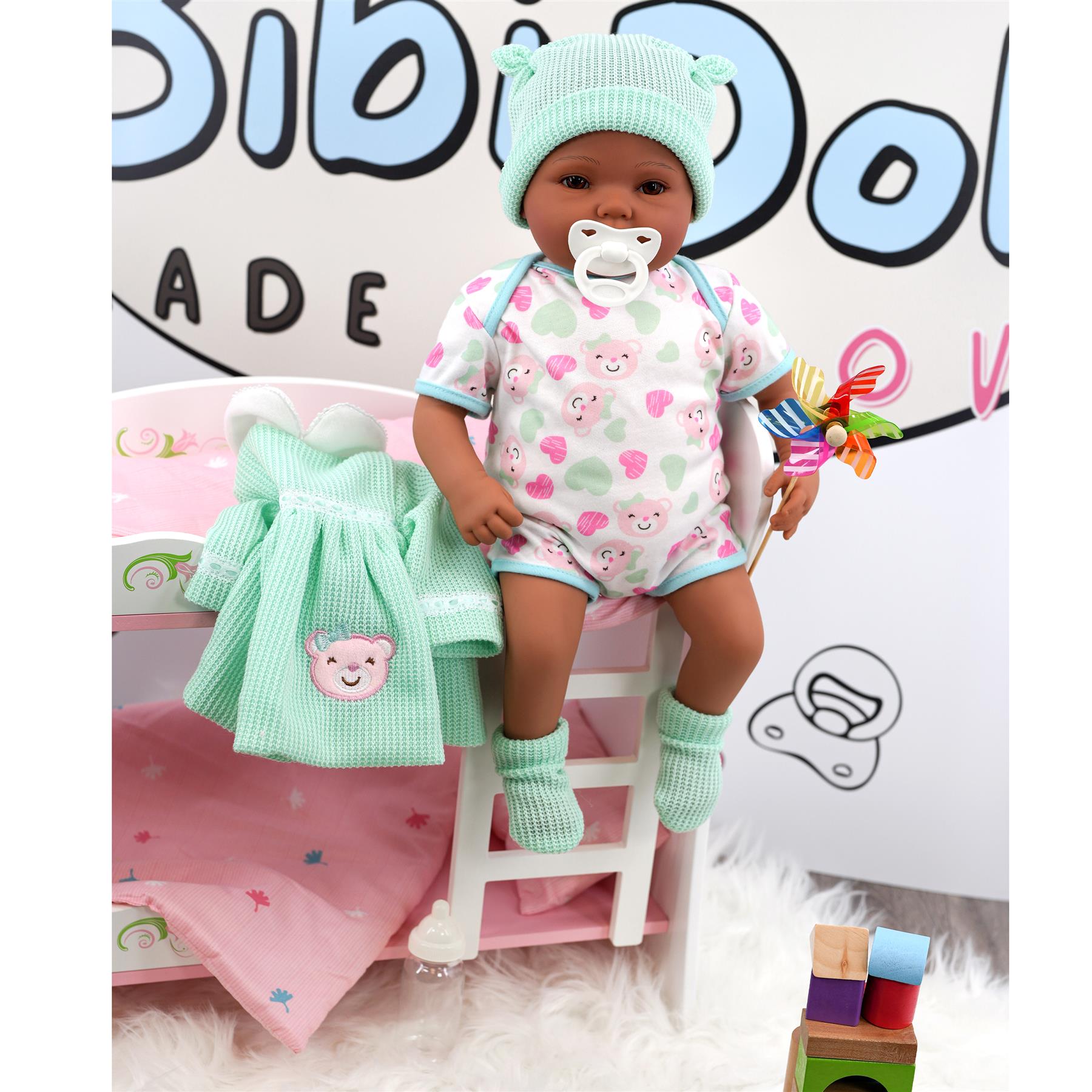 BiBi Outfits - Reborn Doll Clothes (Mint Dress) (50 cm / 20") by BiBi Doll - The Magic Toy Shop