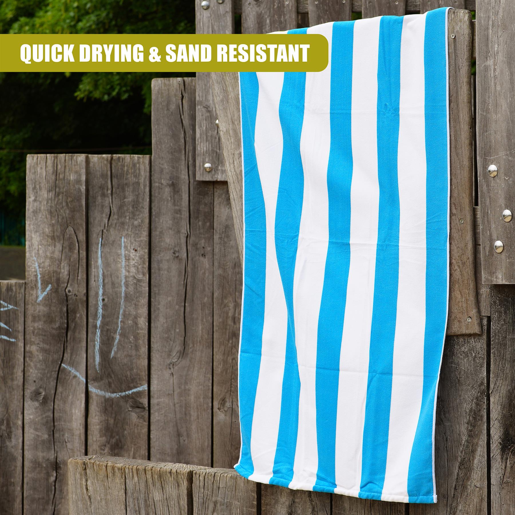 Pink & Blue Striped Microfibre Beach Towels - Set of 2 by GEEZY - The Magic Toy Shop