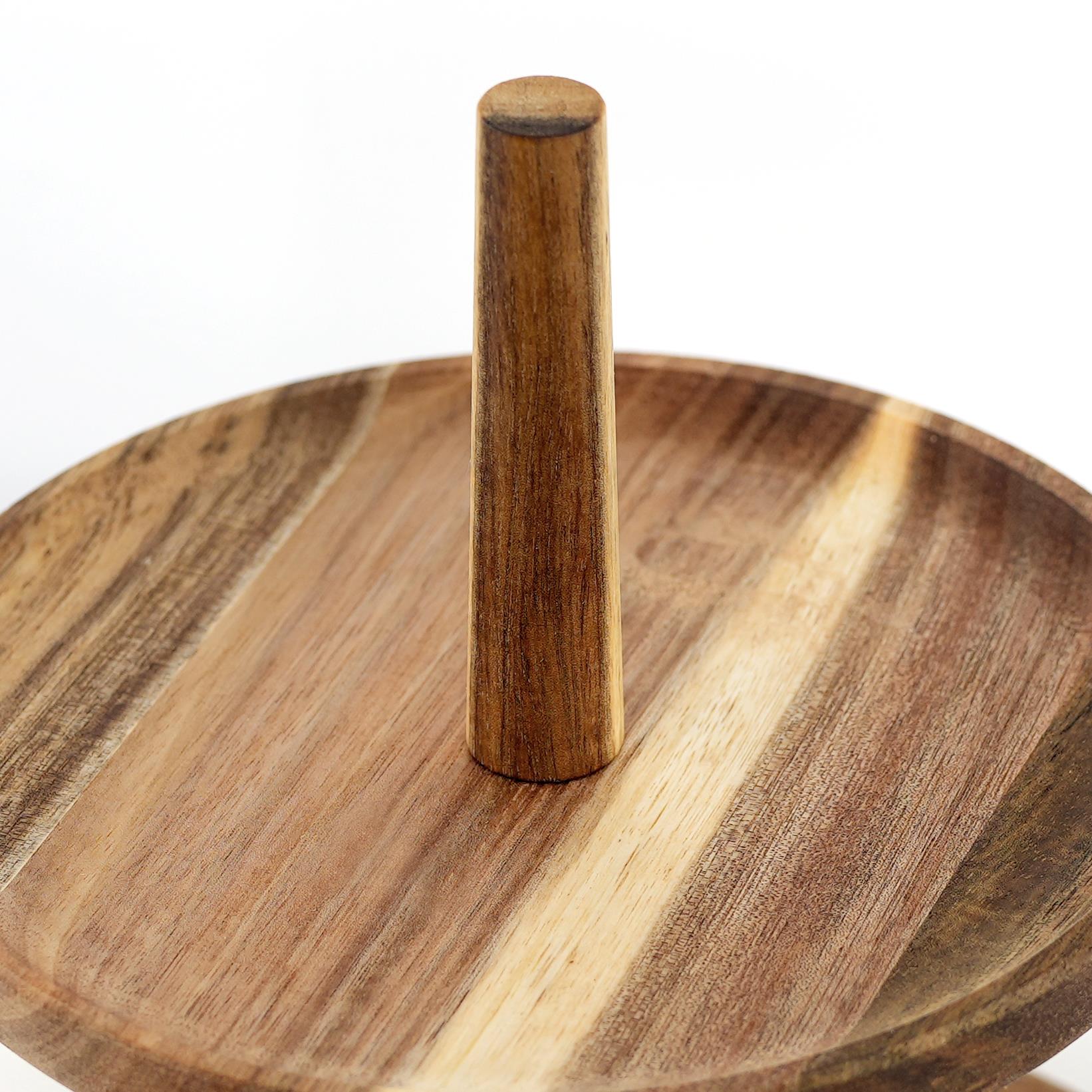 2-Tier Acacia Wooden Afternoon Tea Stand by GEEZY - The Magic Toy Shop