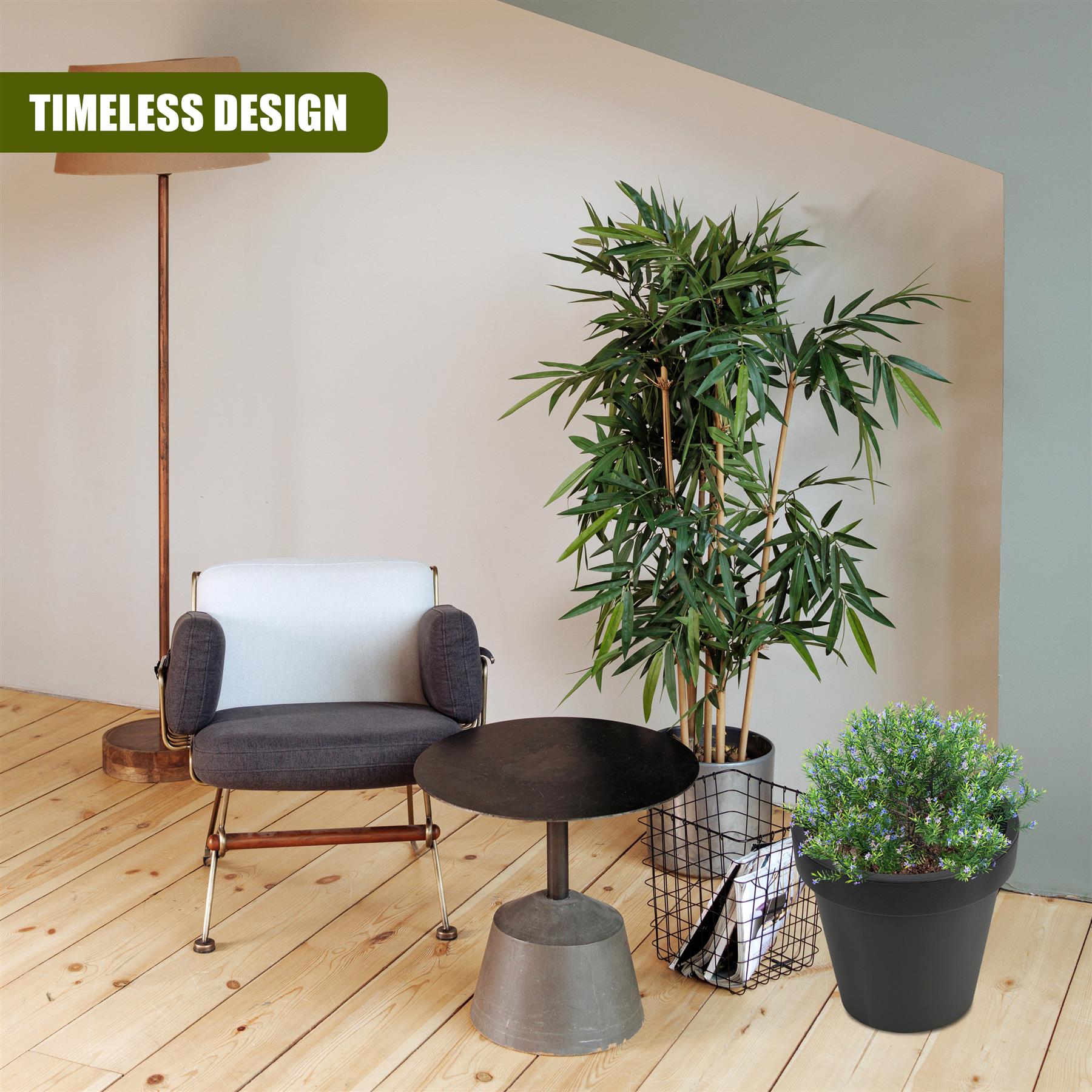 Anthracite Large Flower Pot Planter 35 x 31 cm by GEEZY - The Magic Toy Shop