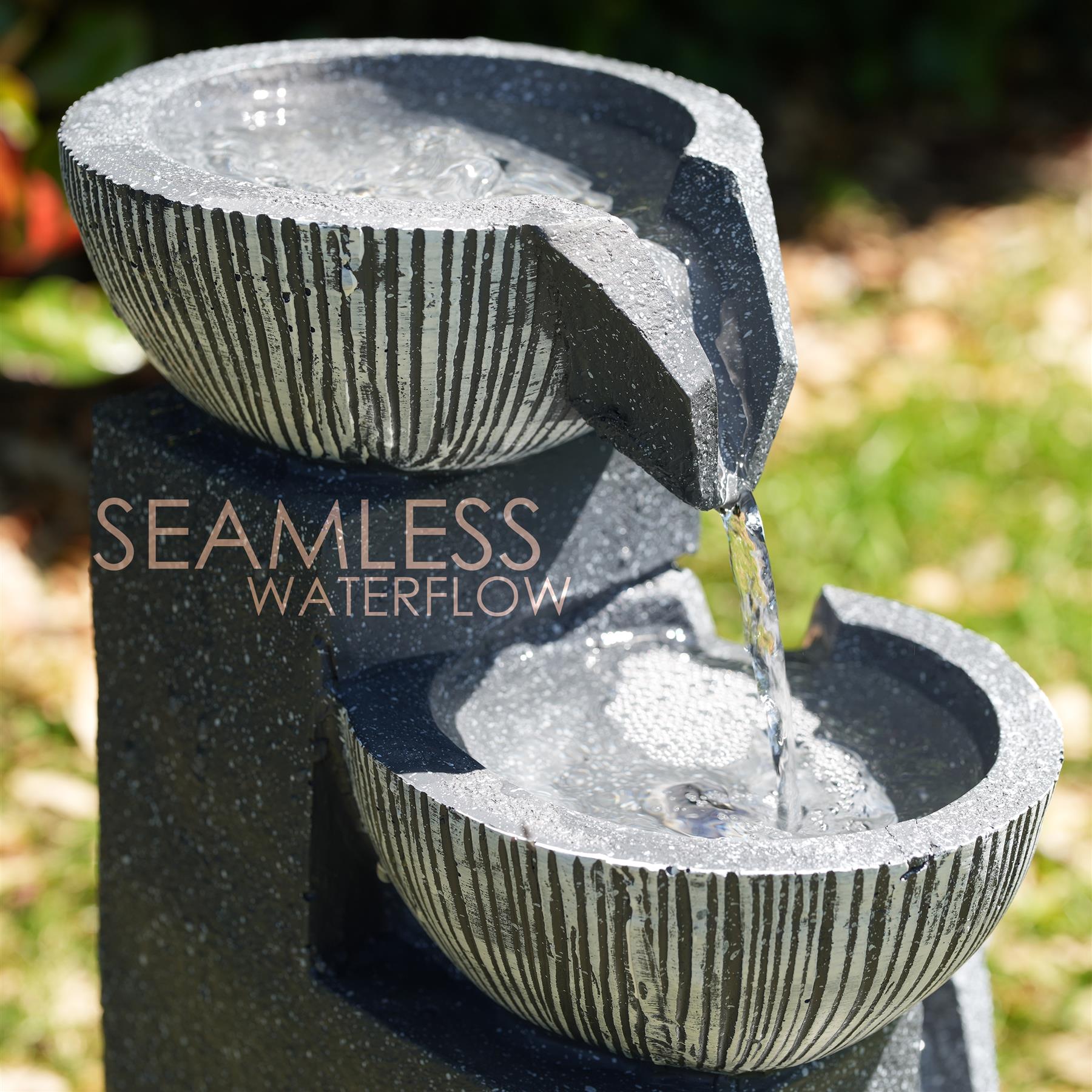 4 Tier Bowl Solar Water Feature Outdoor With LED by GEEZY - The Magic Toy Shop