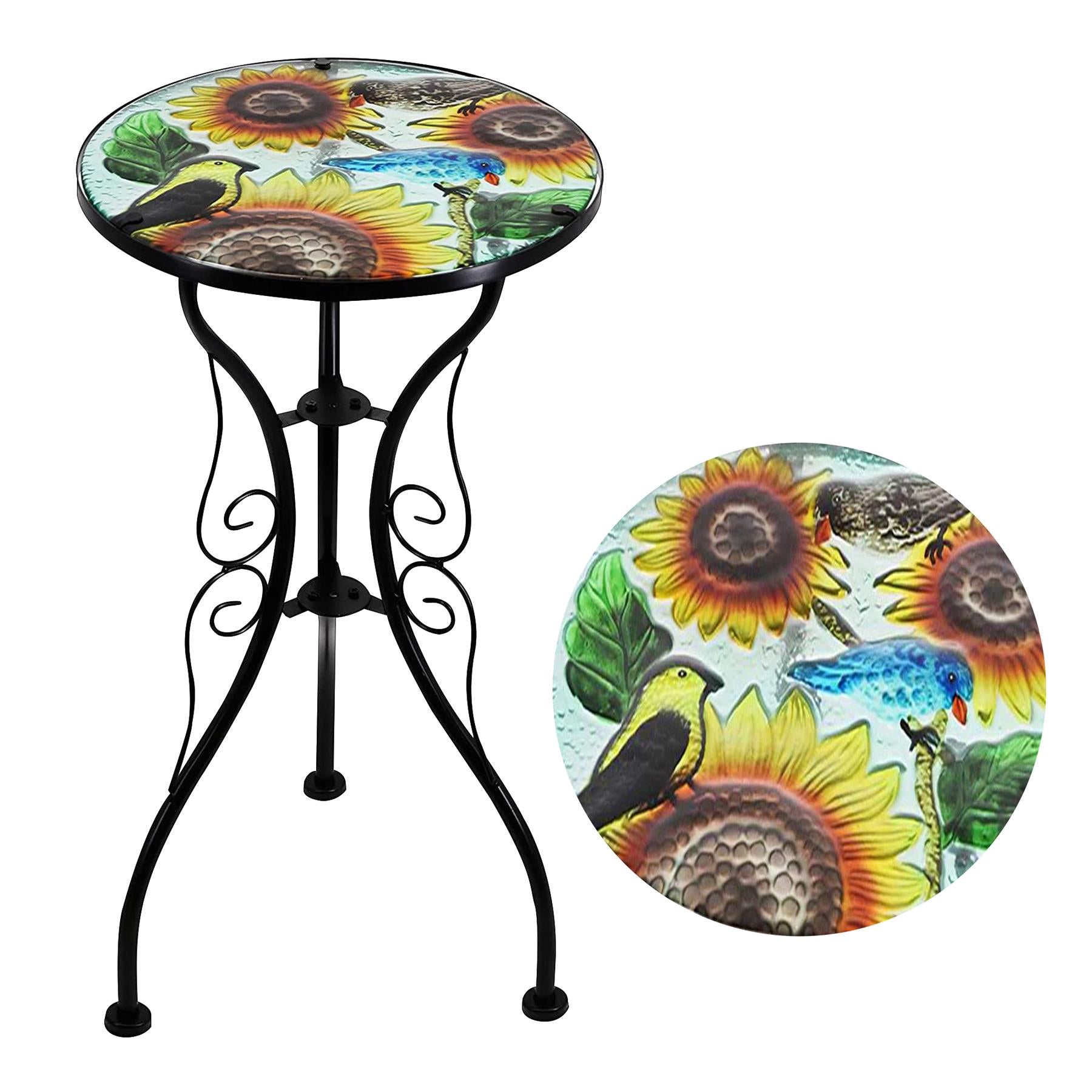 Round Side Mosaic Table With Sunflower Design by Geezy - The Magic Toy Shop