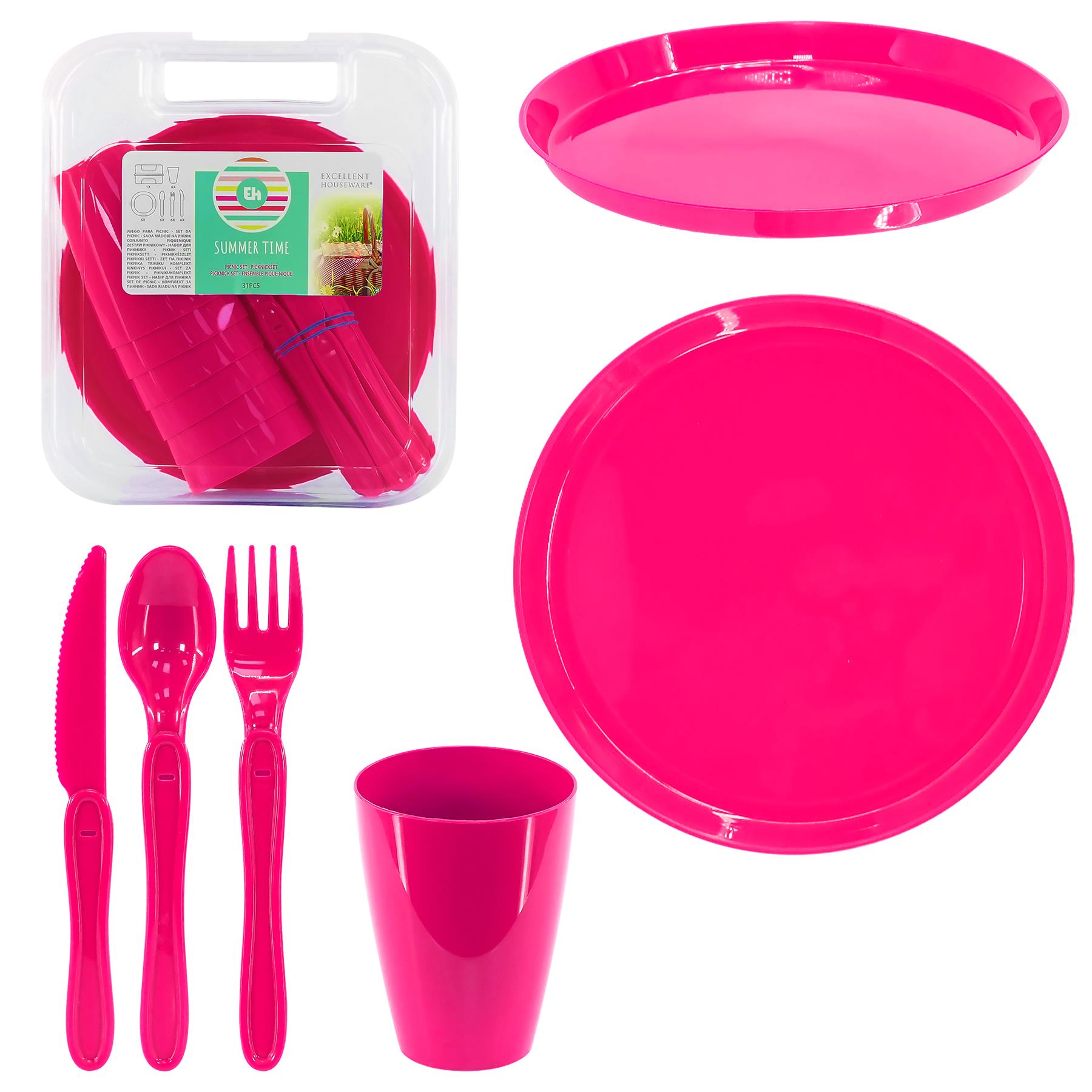 Pink Camping Set For Six 31 Pieces by GEEZY - The Magic Toy Shop