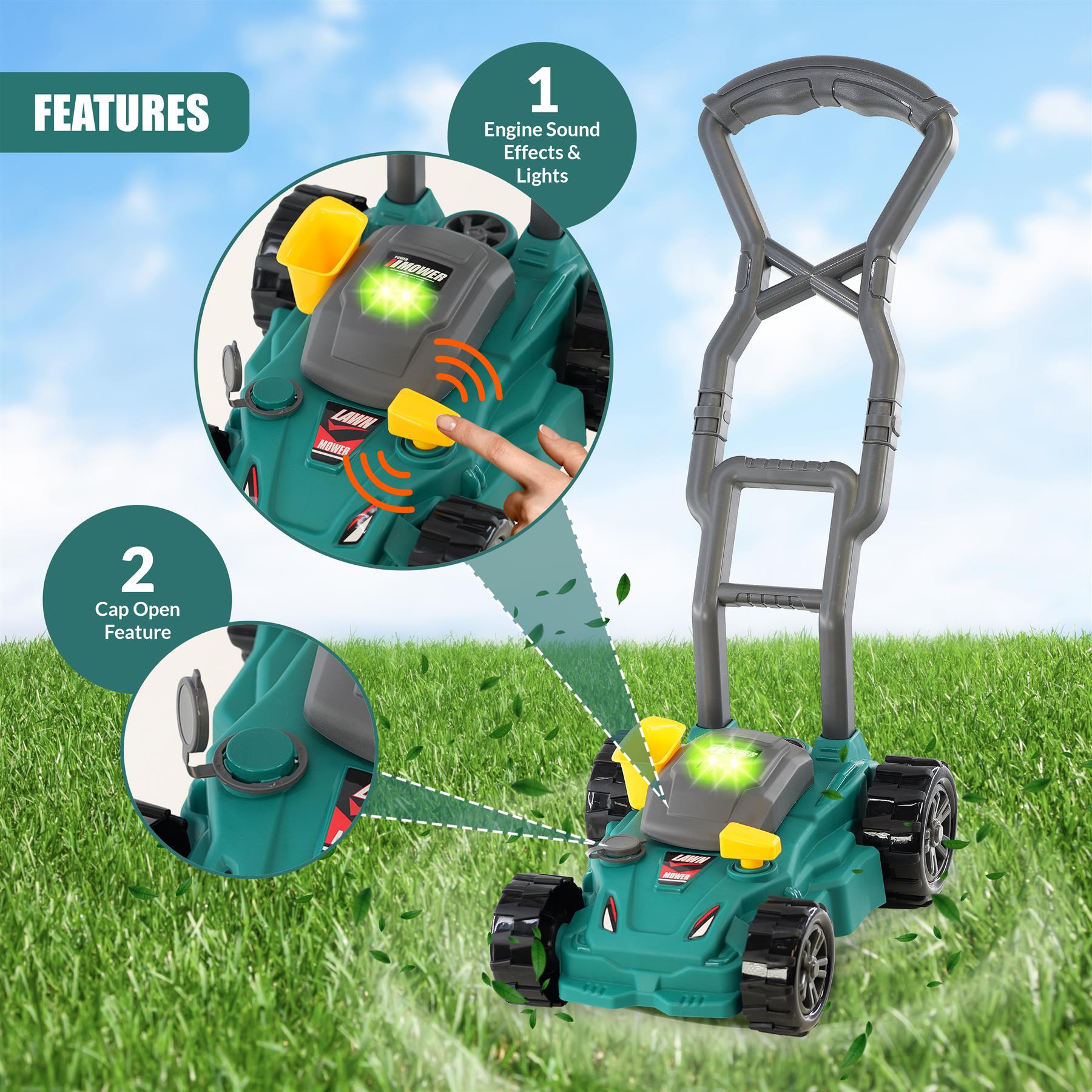 Toy Lawn Mower with Lights & Sounds by The Magic Toy Shop - The Magic Toy Shop