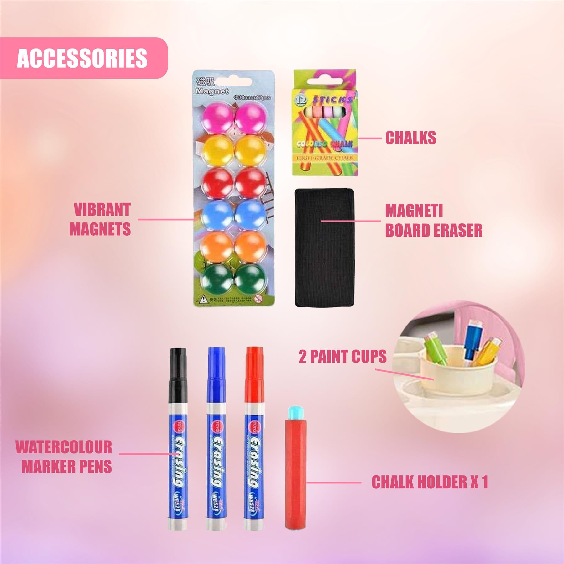 Pink Folding Double-Sided Magnetic Drawing Board by The Magic Toy Shop - The Magic Toy Shop