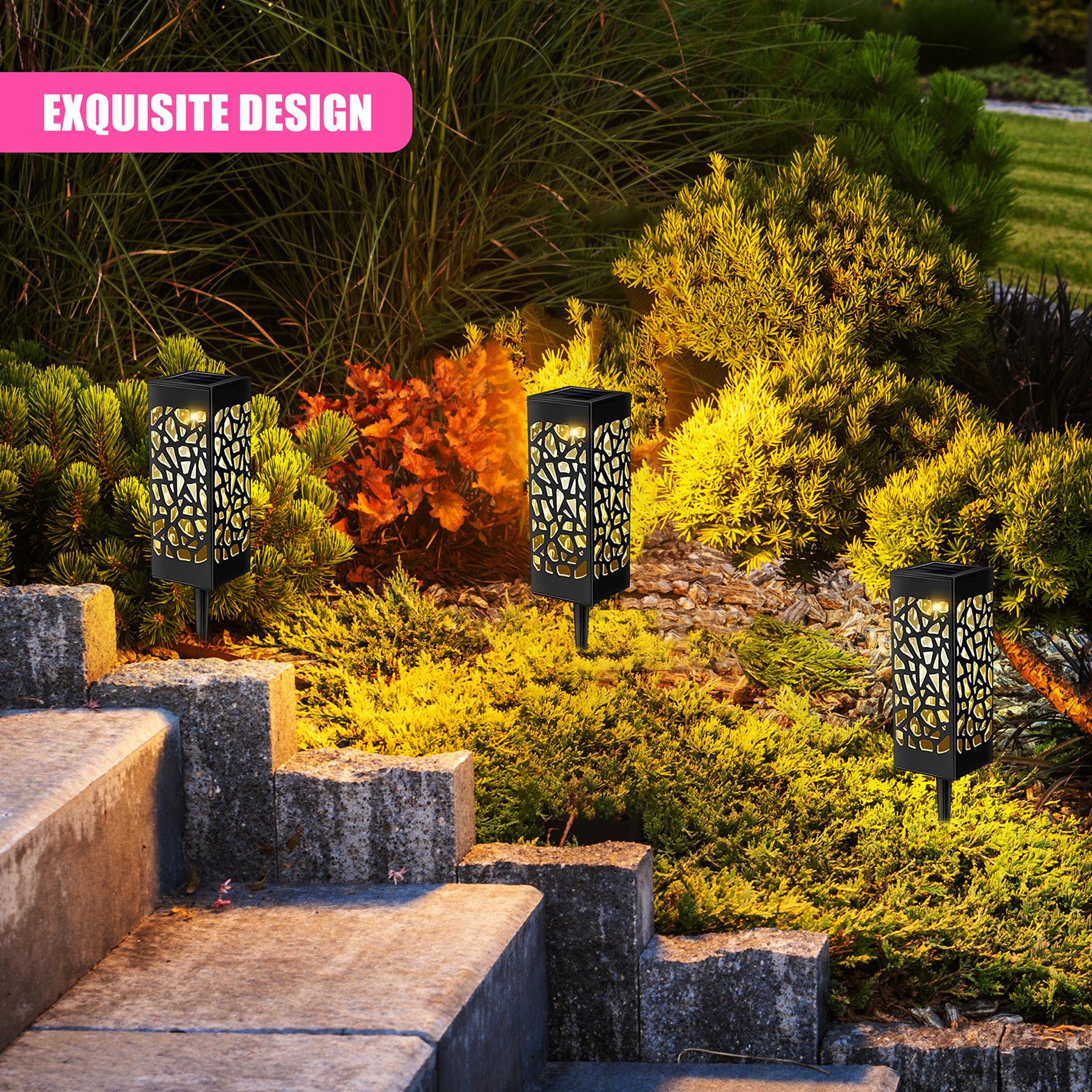 Solar Garden Pathway Stake Lights, Set of 3 – Warm White LED by GEEZY - The Magic Toy Shop