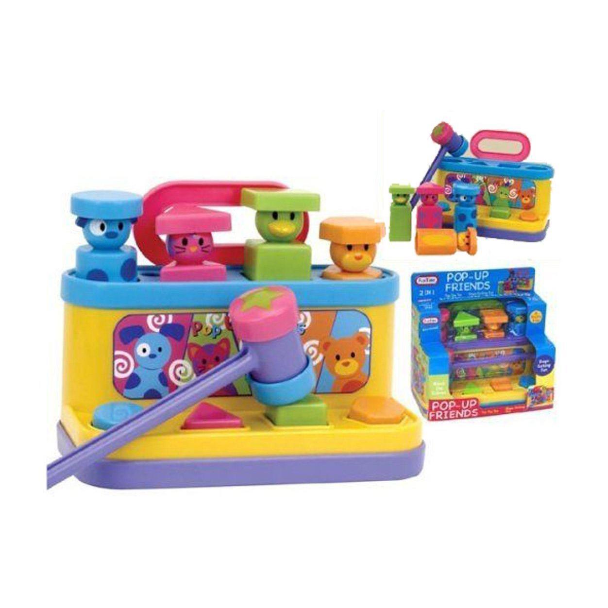Multi-coloured Pop Up Friends with Hammer by The Magic Toy Shop - The Magic Toy Shop