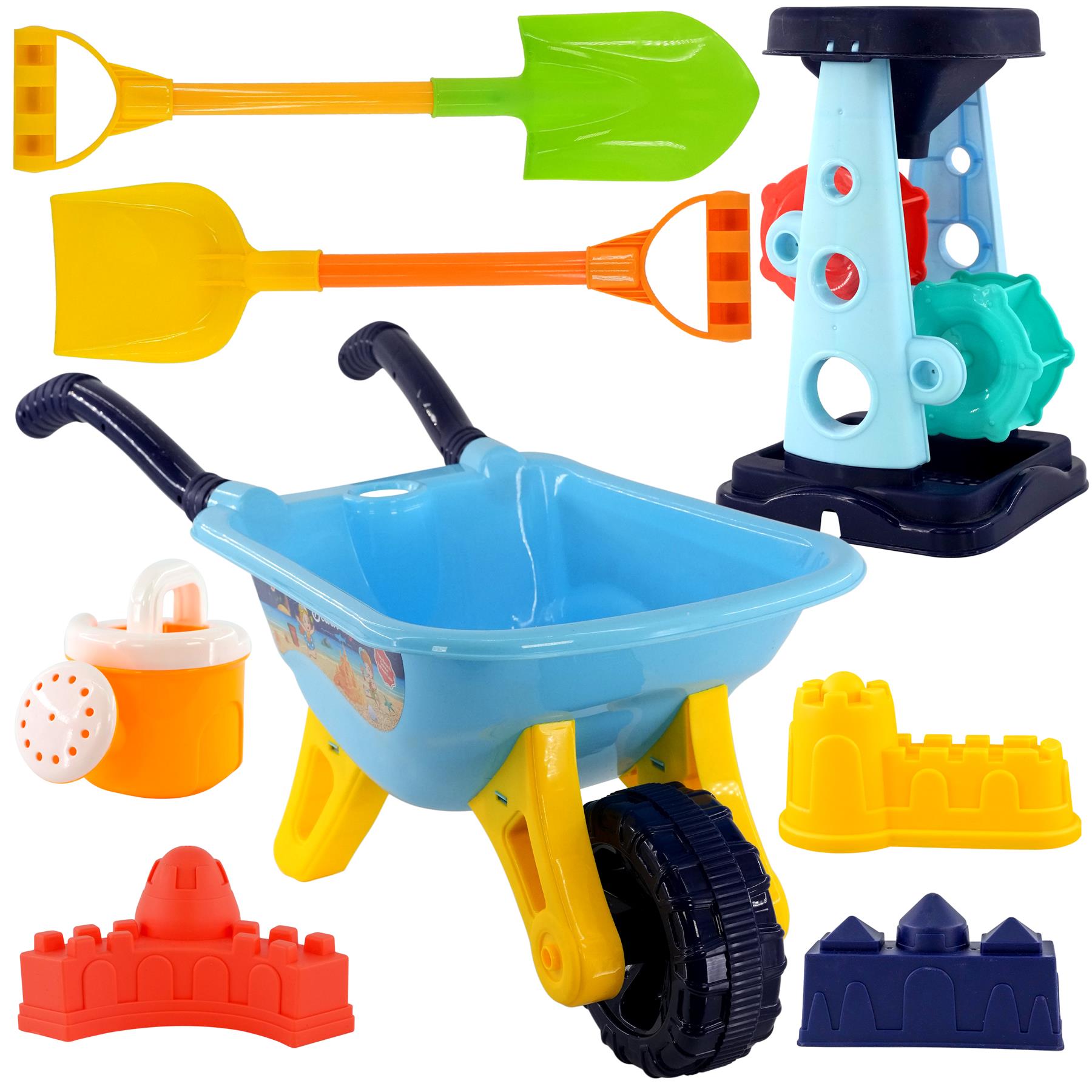 Children Sand and Water Beach Toys Mill, Wheelbarrow Accessories Playset by The Magic Toy Shop - The Magic Toy Shop