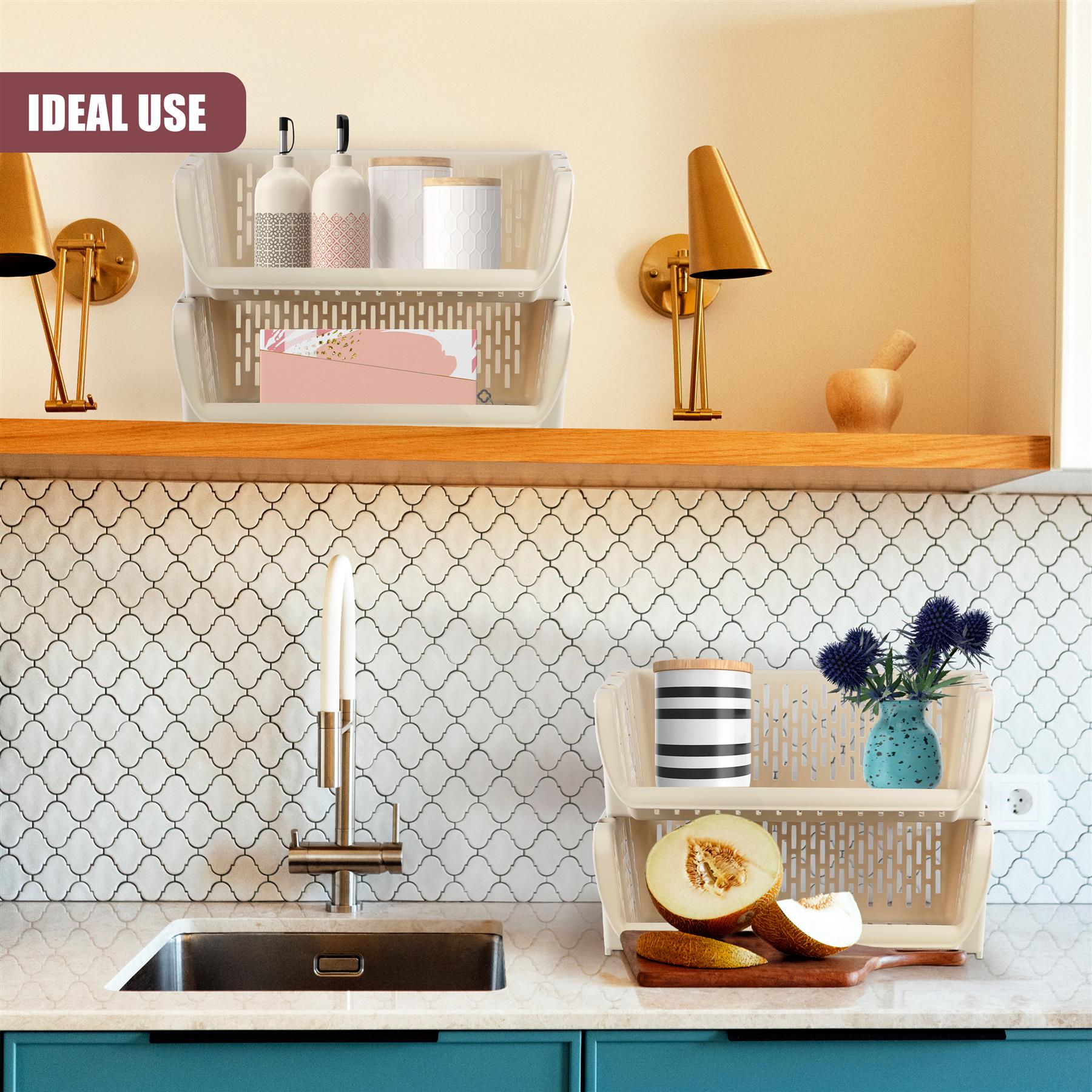 Stackable Storage Baskets Set of 4 by GEEZY - The Magic Toy Shop