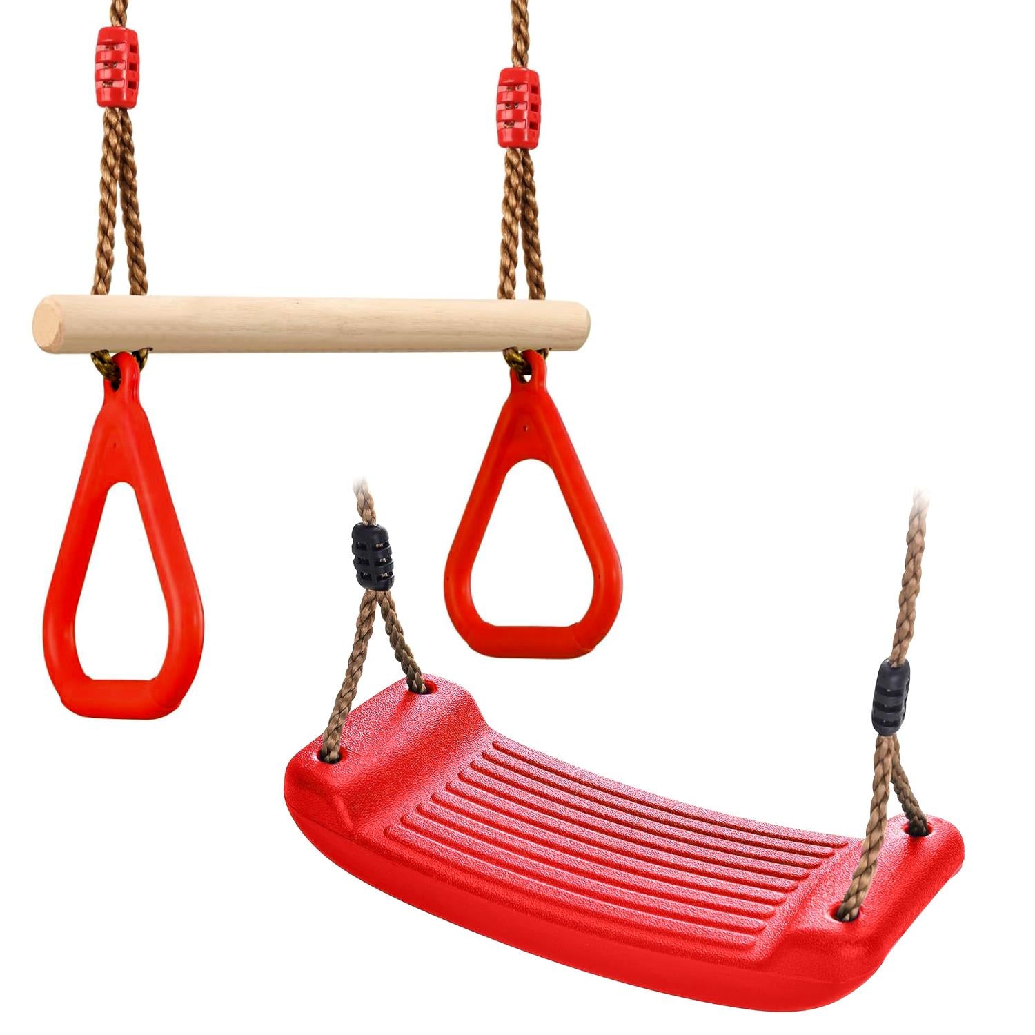 Set of Trapeze Monkey Bar and Plastic Swing Seat by The Magic Toy Shop - The Magic Toy Shop