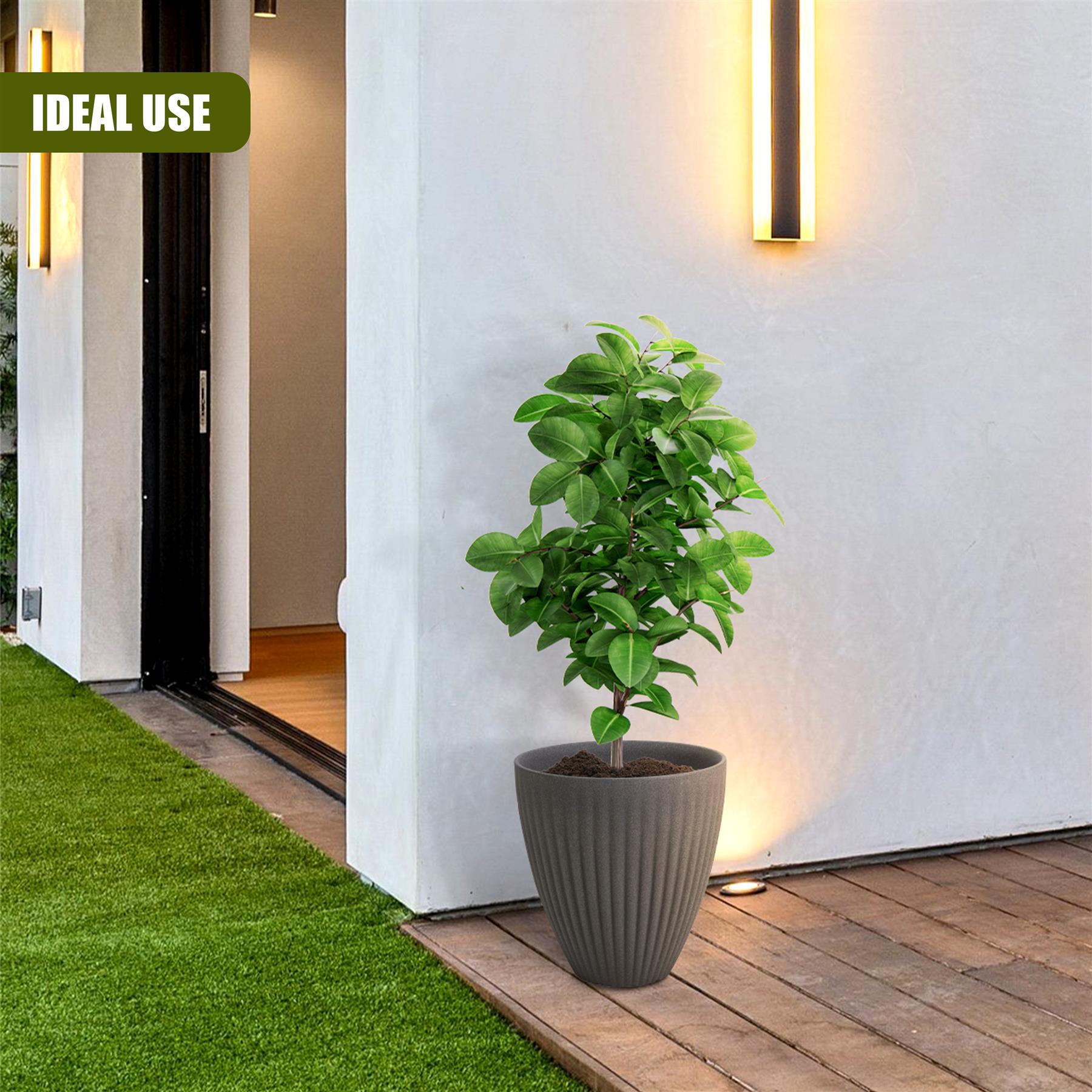 Large Grey Round Planter by GEEZY - The Magic Toy Shop