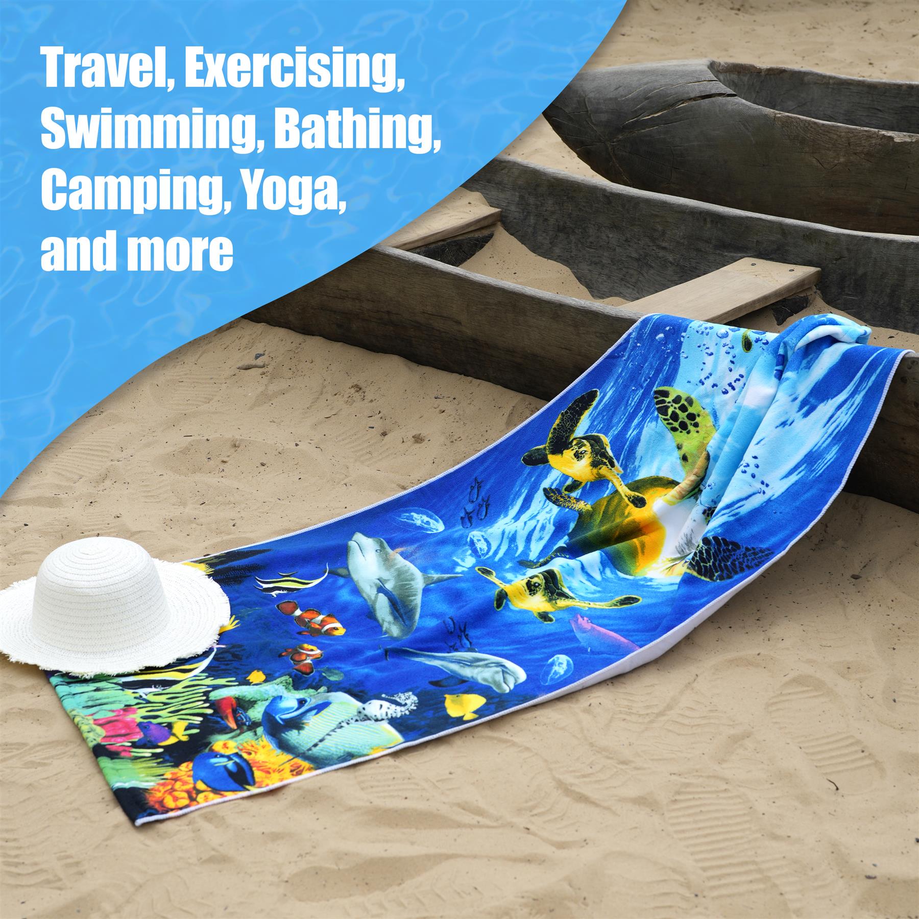 Ocean Turtles Design Large Towel by GEEZY - The Magic Toy Shop