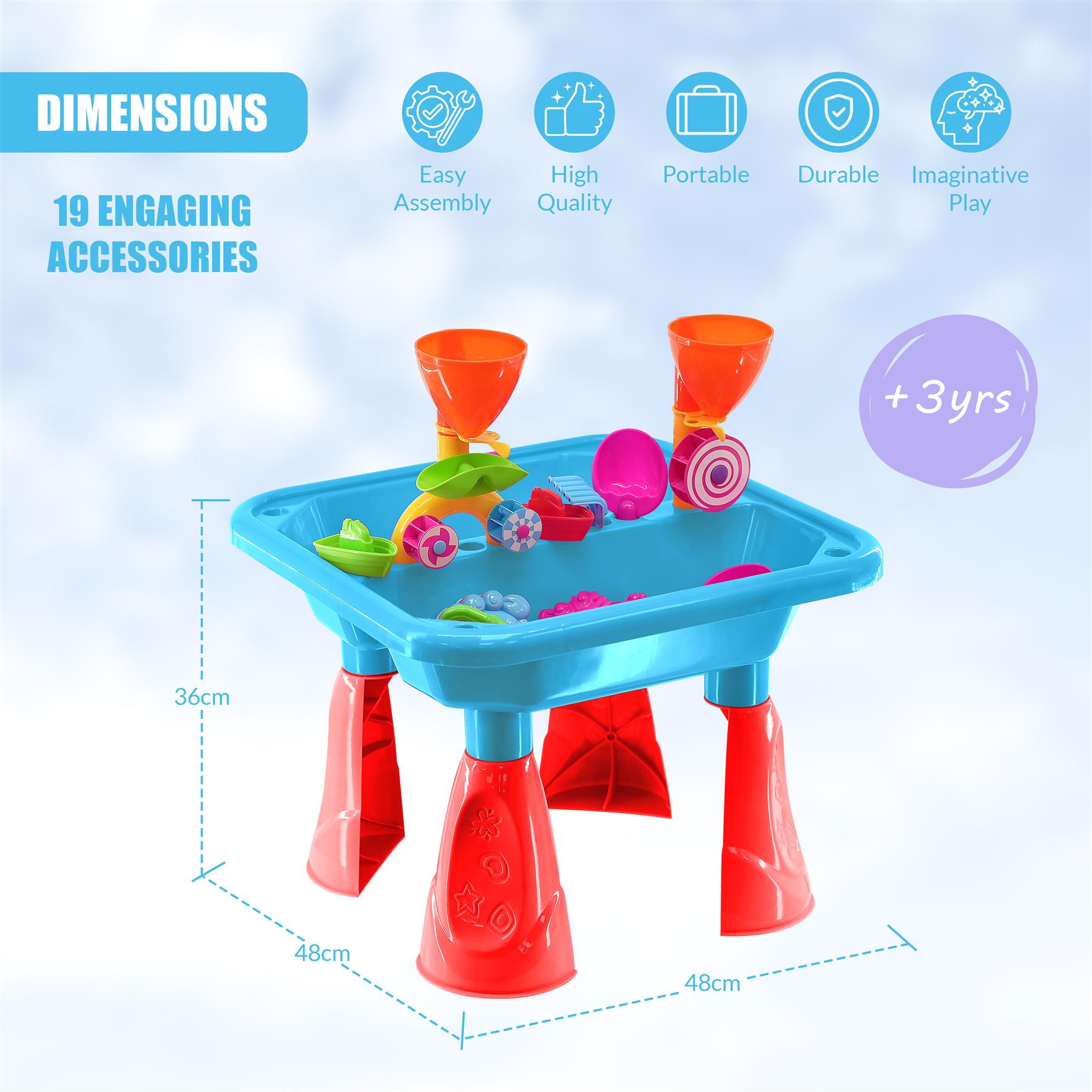 Blue Sand and Water Table Garden Sandpit Play Set by The Magic Toy Shop - The Magic Toy Shop
