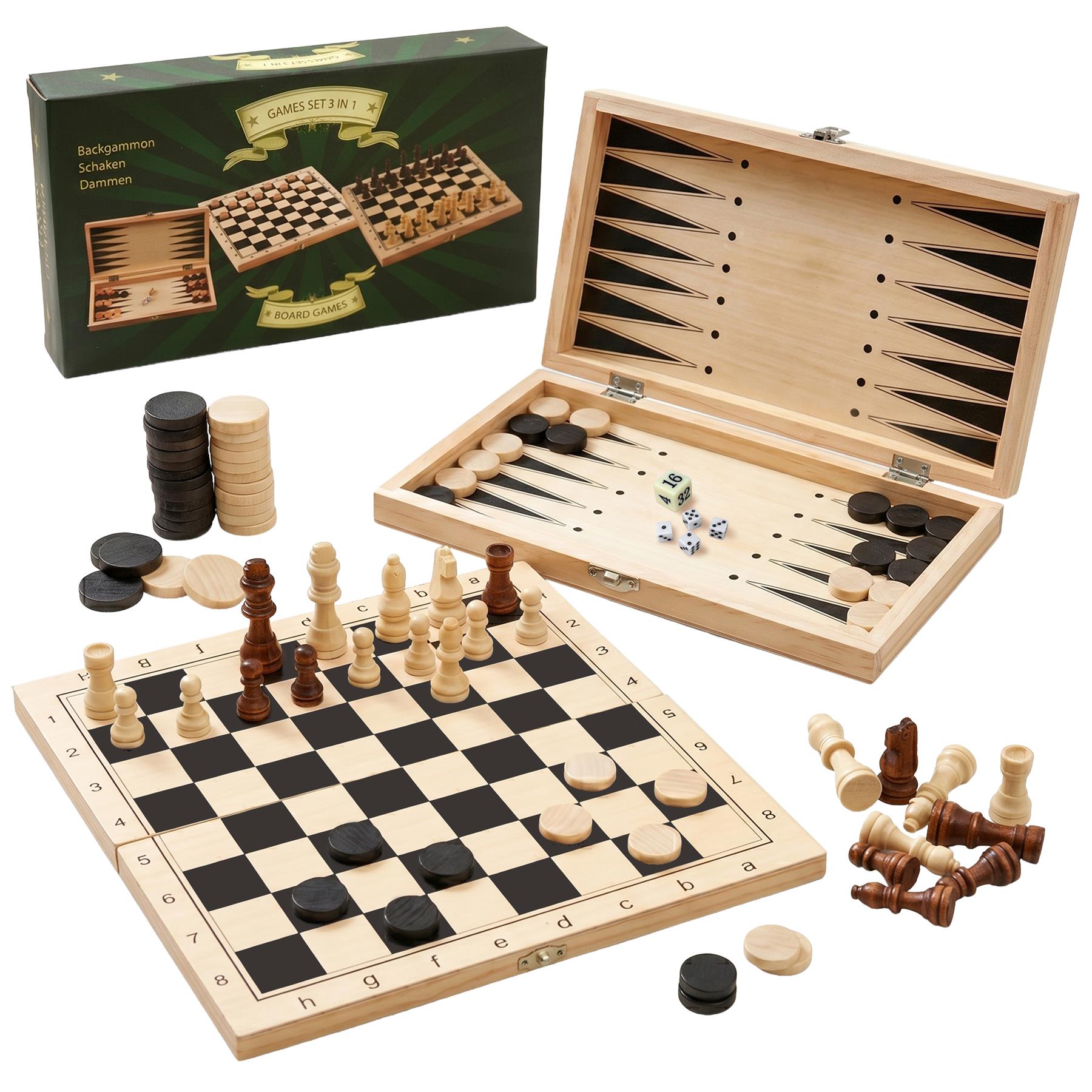 3 in 1 Compendium Board Game Set