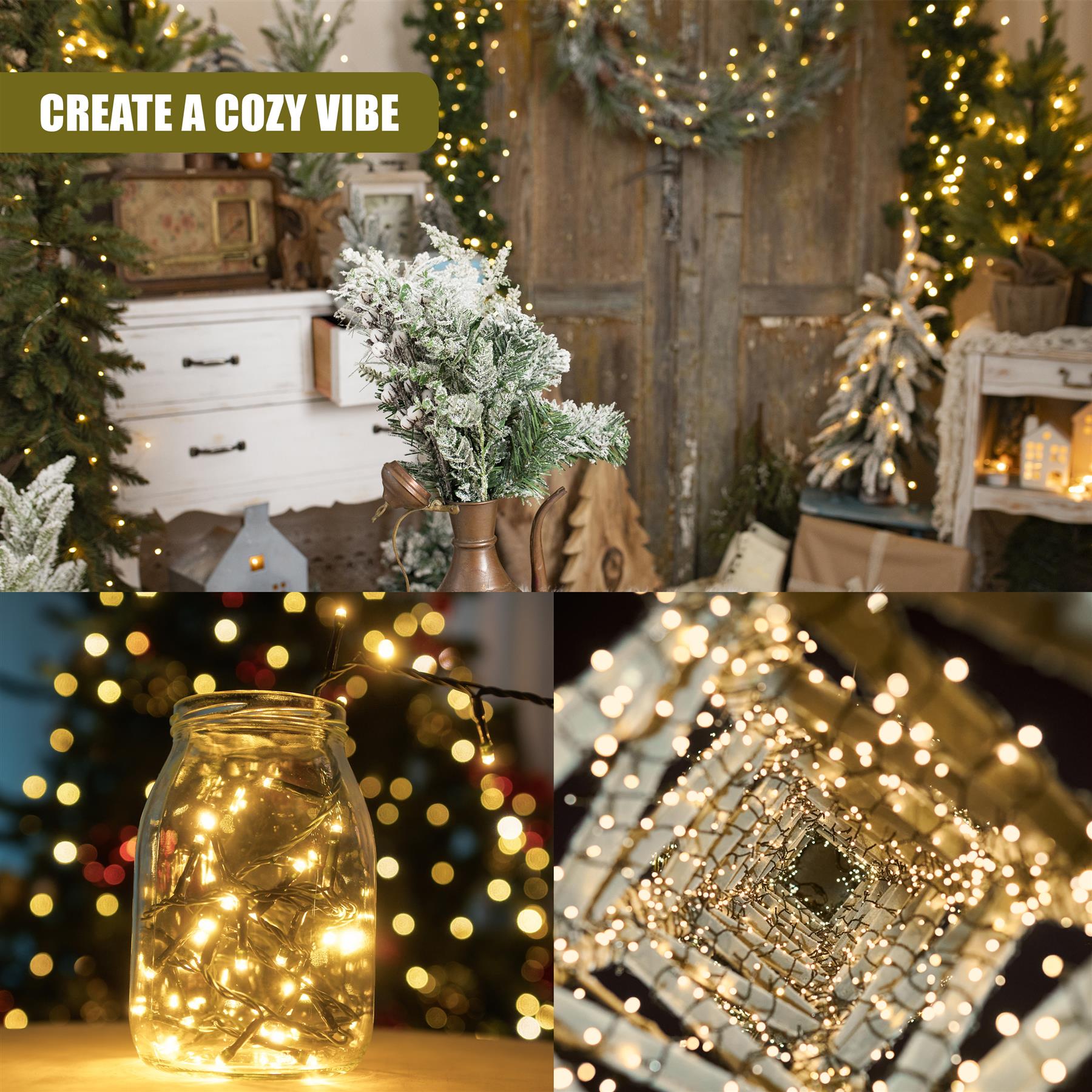 300 LED Cluster Christmas Lights - Warm White by GEEZY - The Magic Toy Shop