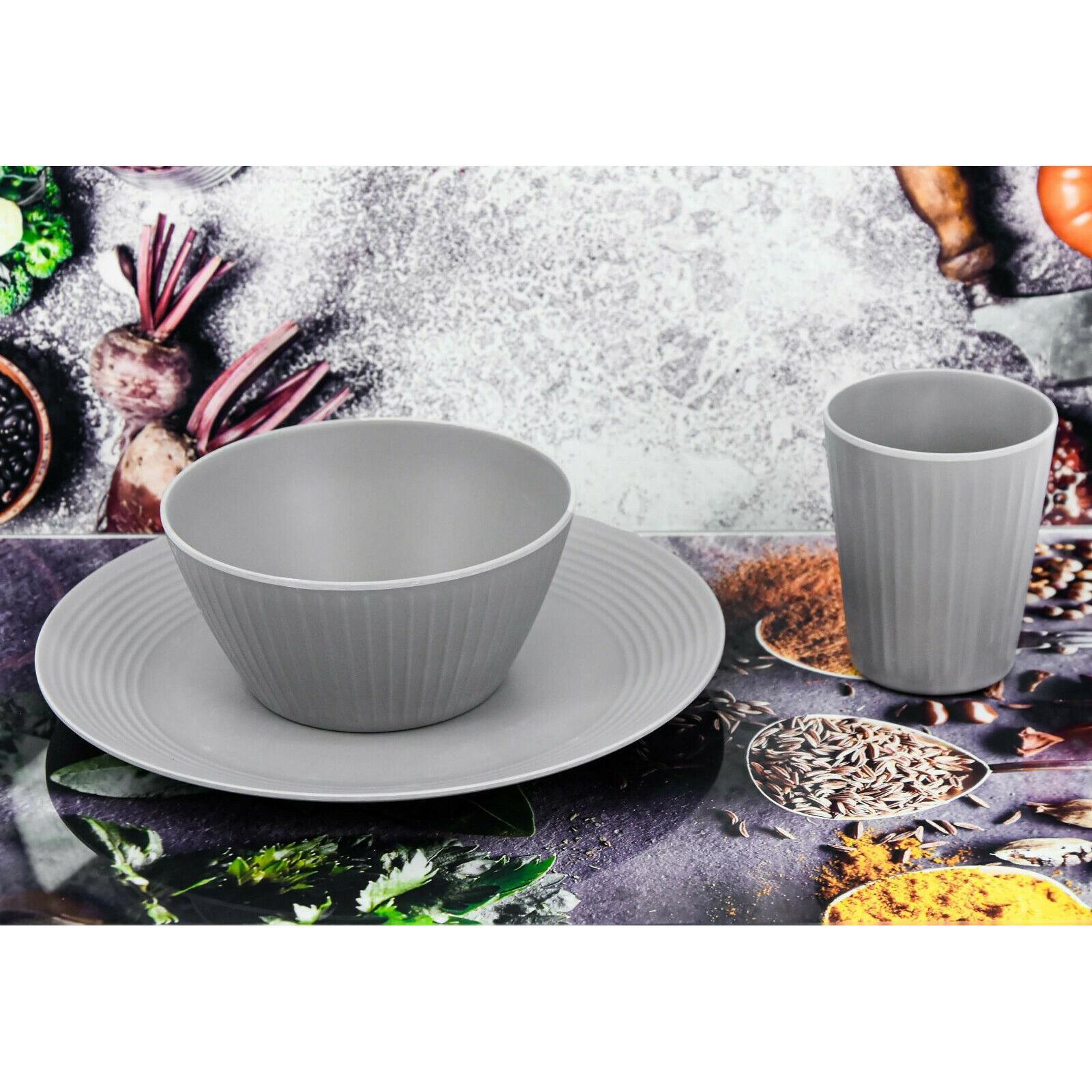 24 Pcs Grey Picnic Dinner Set for 6 People by Geezy - The Magic Toy Shop