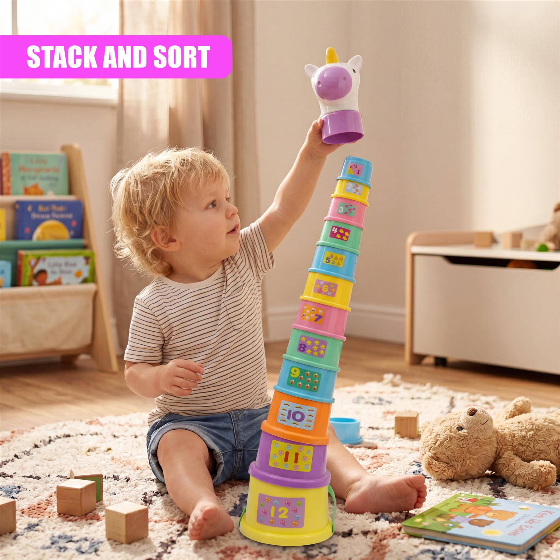 Poppy The Unicorn Stacking Cups