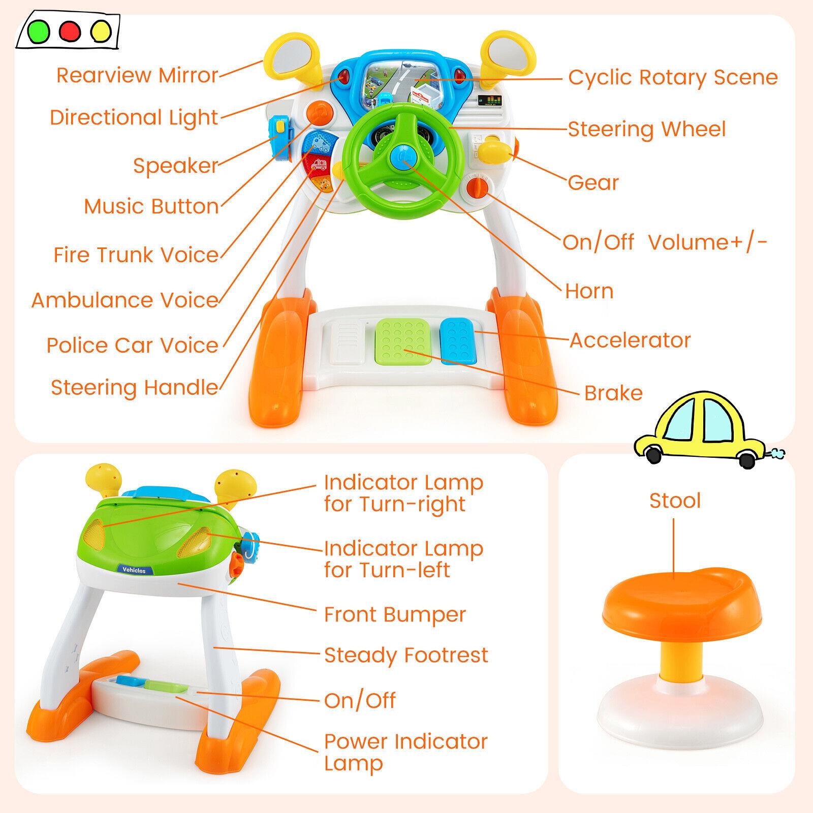 Freestanding Electronic Steering Wheel Driving Simulator Toy by The Magic Toy Shop - The Magic Toy Shop