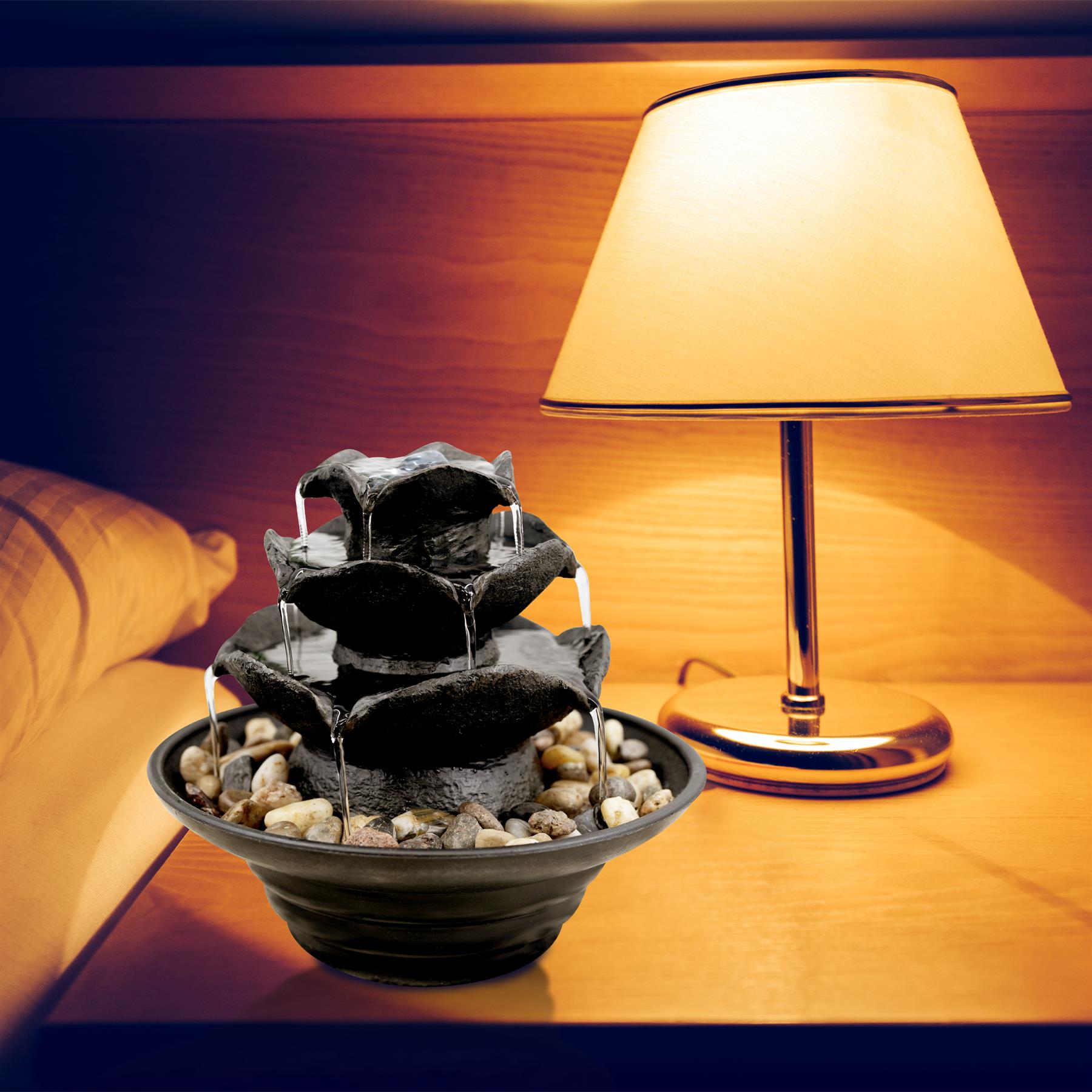 Waterfall Water Feature Indoor With LED by GEEZY - The Magic Toy Shop