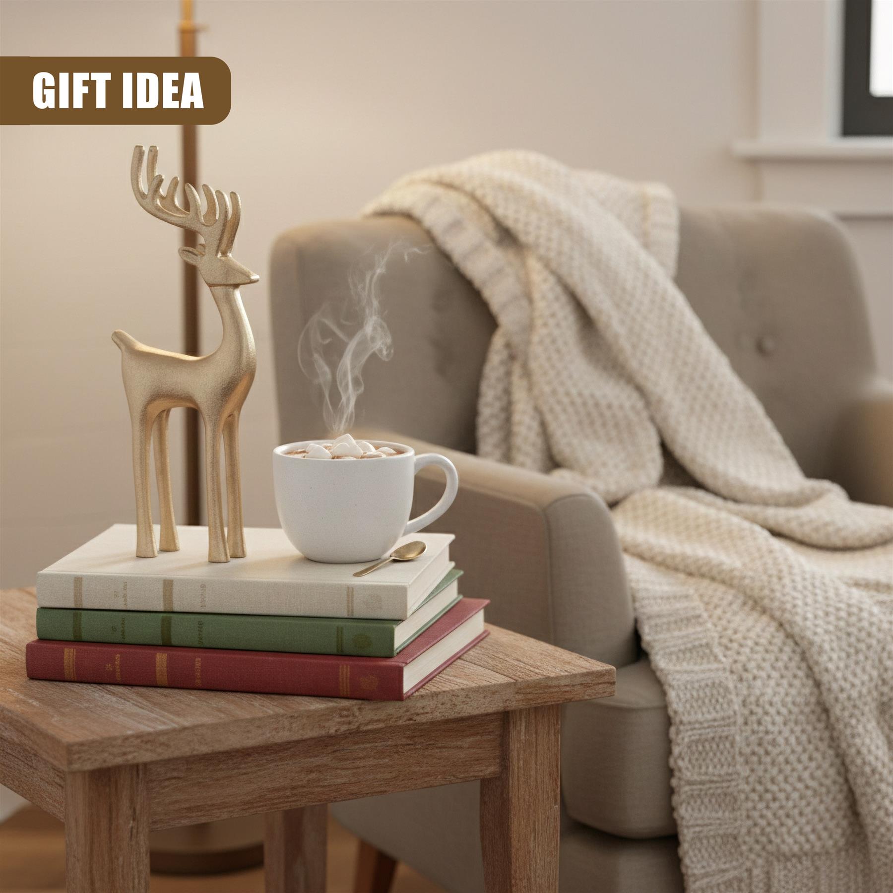 Golden Reindeer Ornament