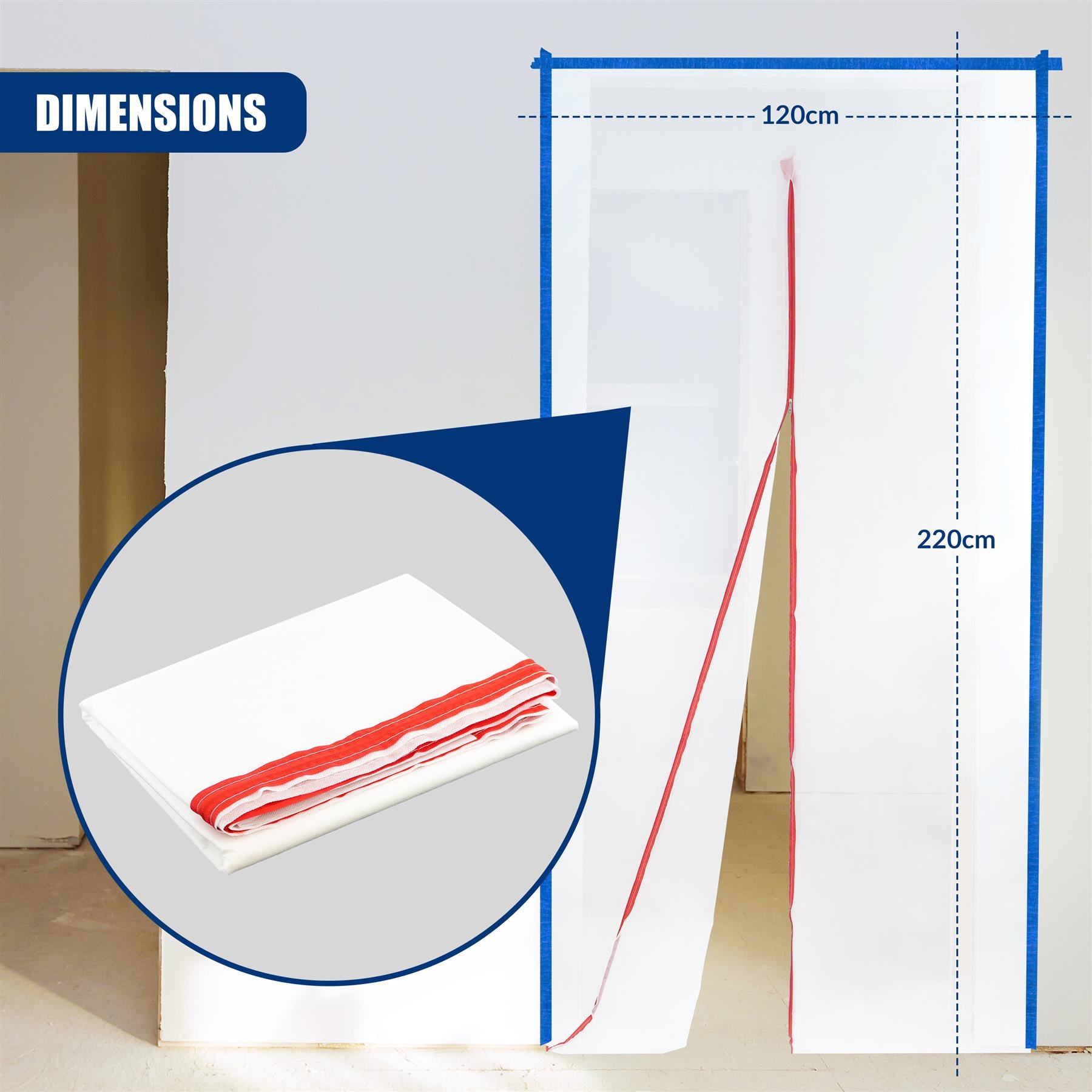 Door Dust Sheet with Zip 220x120cm by GEEZY - The Magic Toy Shop