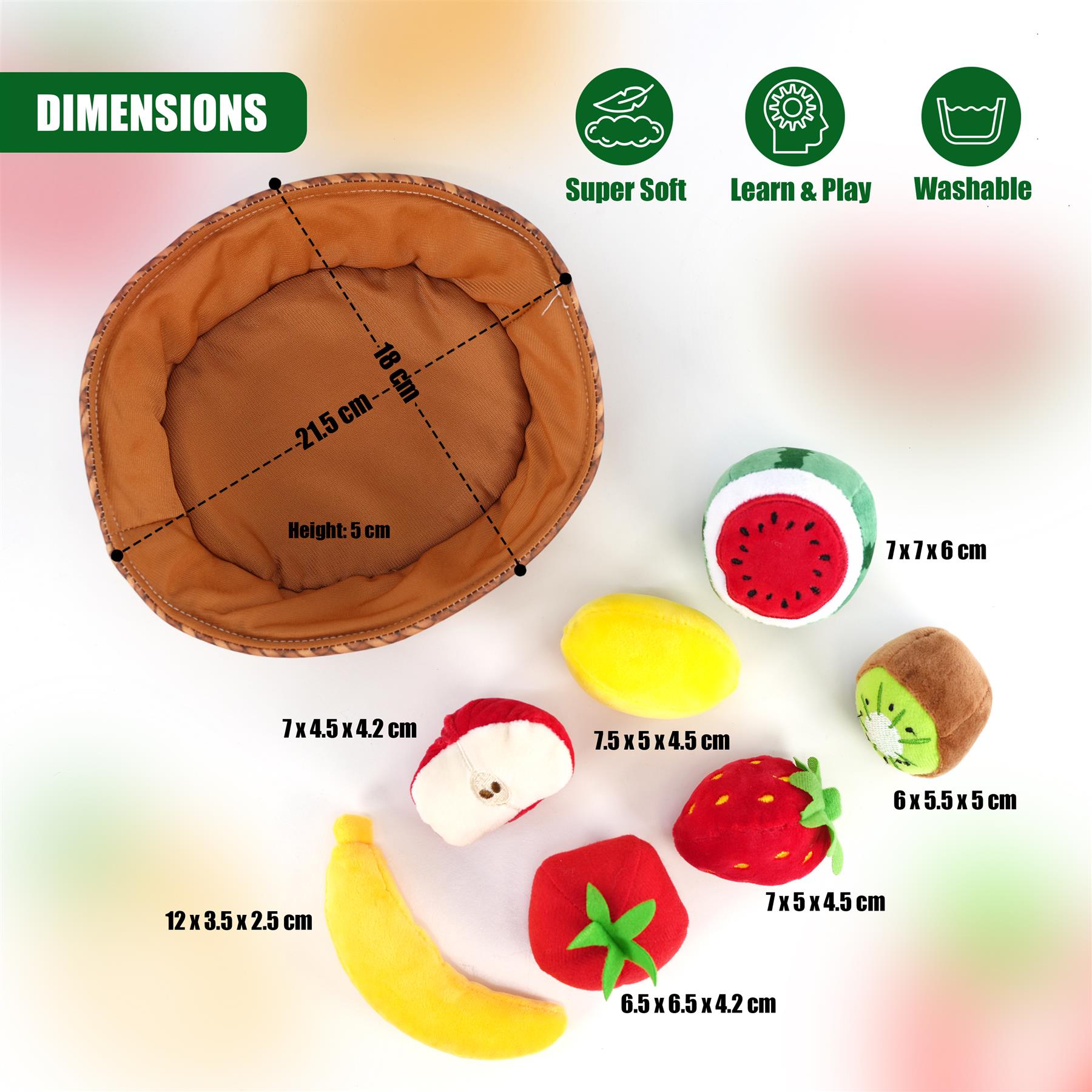 Fabric Fruit Basket Toy Set by The Magic Toy Shop - The Magic Toy Shop