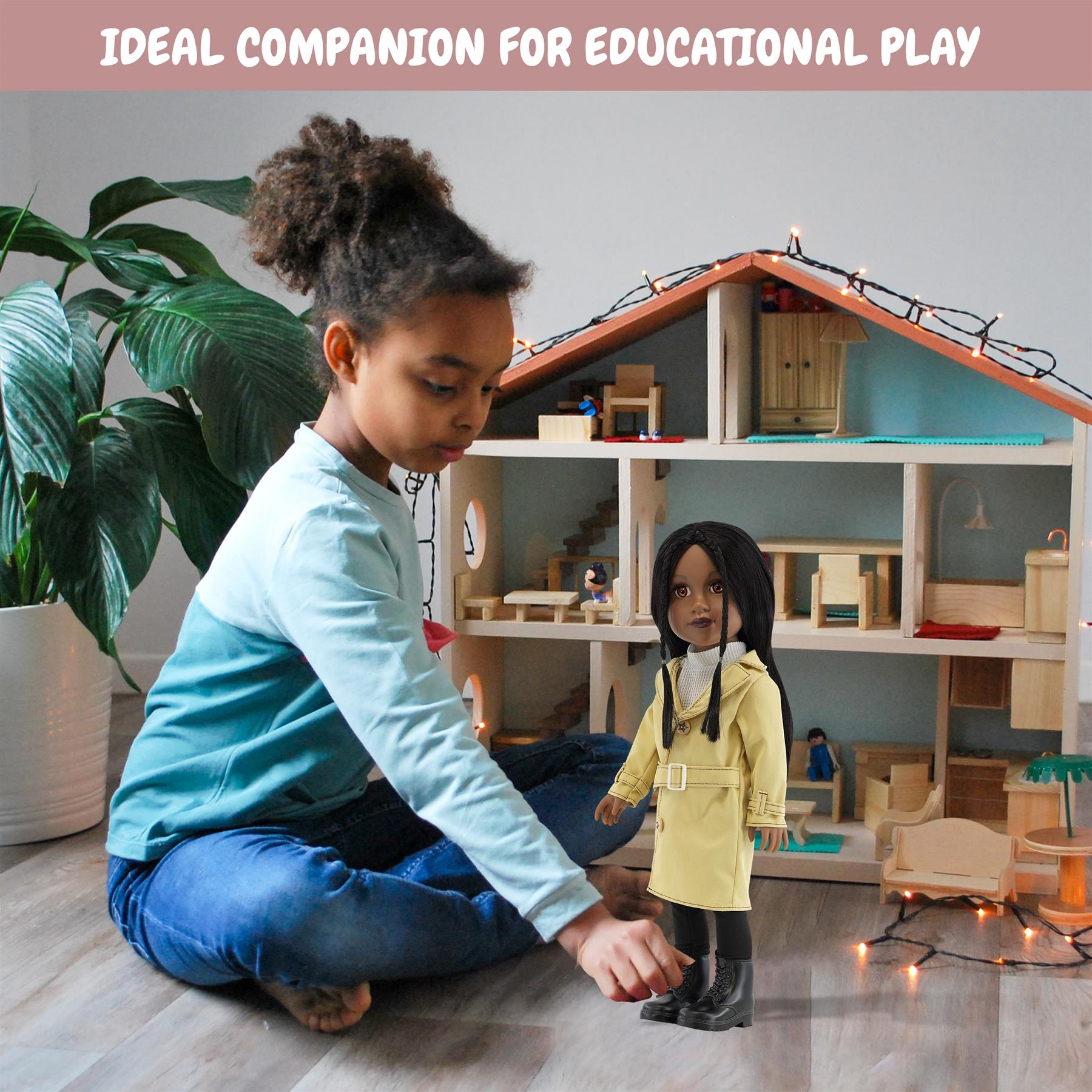 BiBi Fashion Black Doll "NAOMI" (47 cm / 18") by BiBi Doll - The Magic Toy Shop