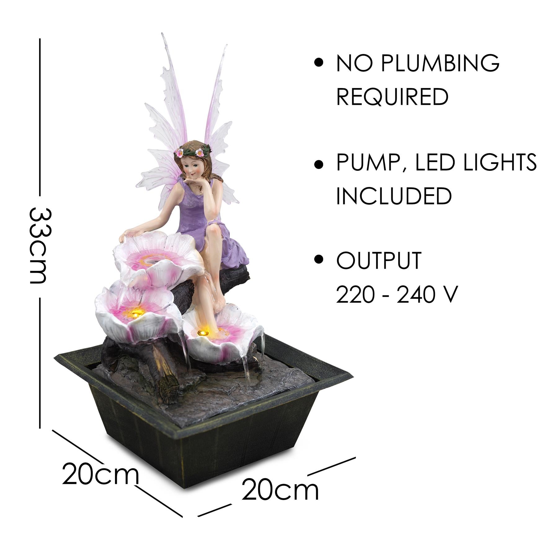 Fairy Water Feature Indoor With LED by GEEZY - The Magic Toy Shop