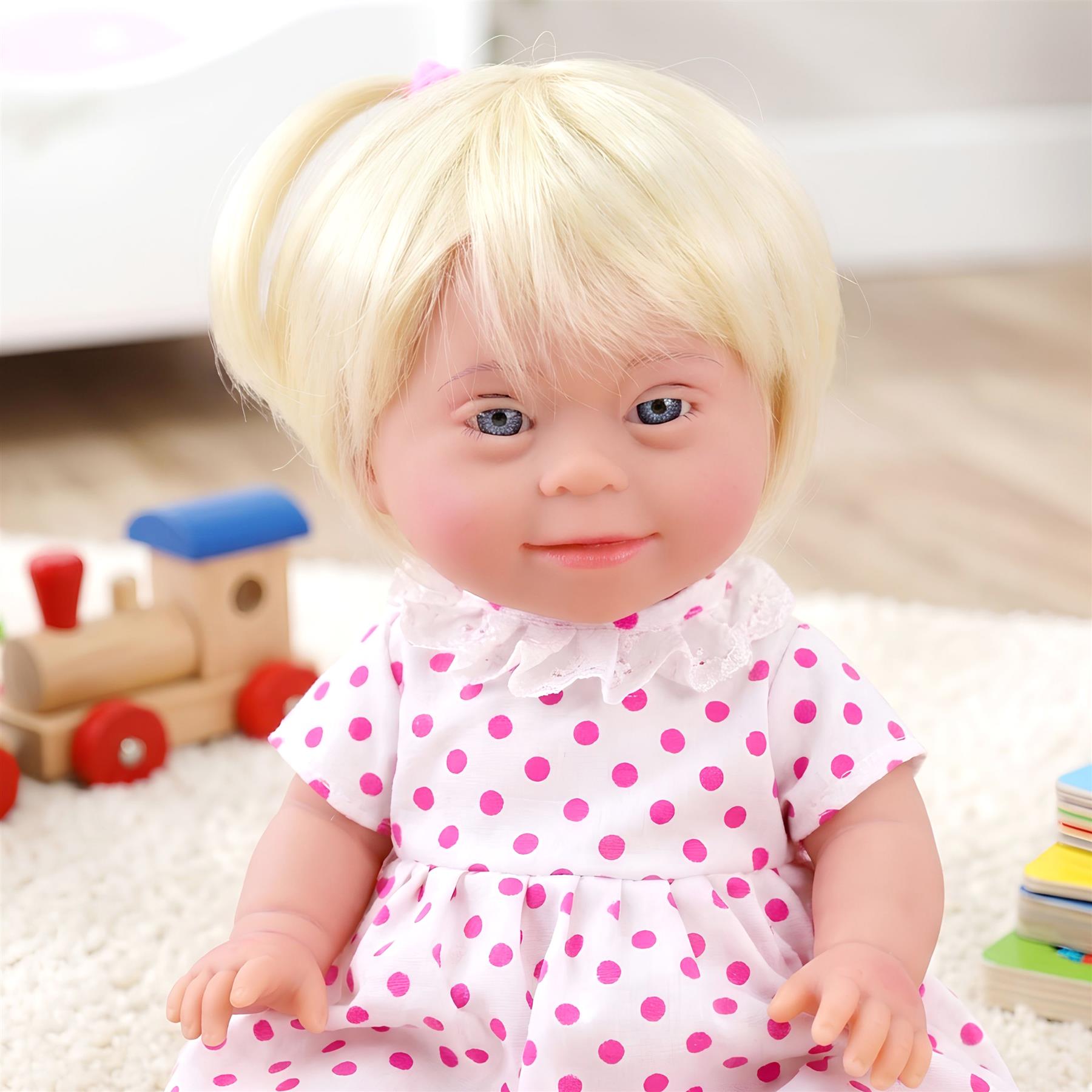 BiBi Doll Down Syndrome Girl - Blonde Hair (36 cm / 14")