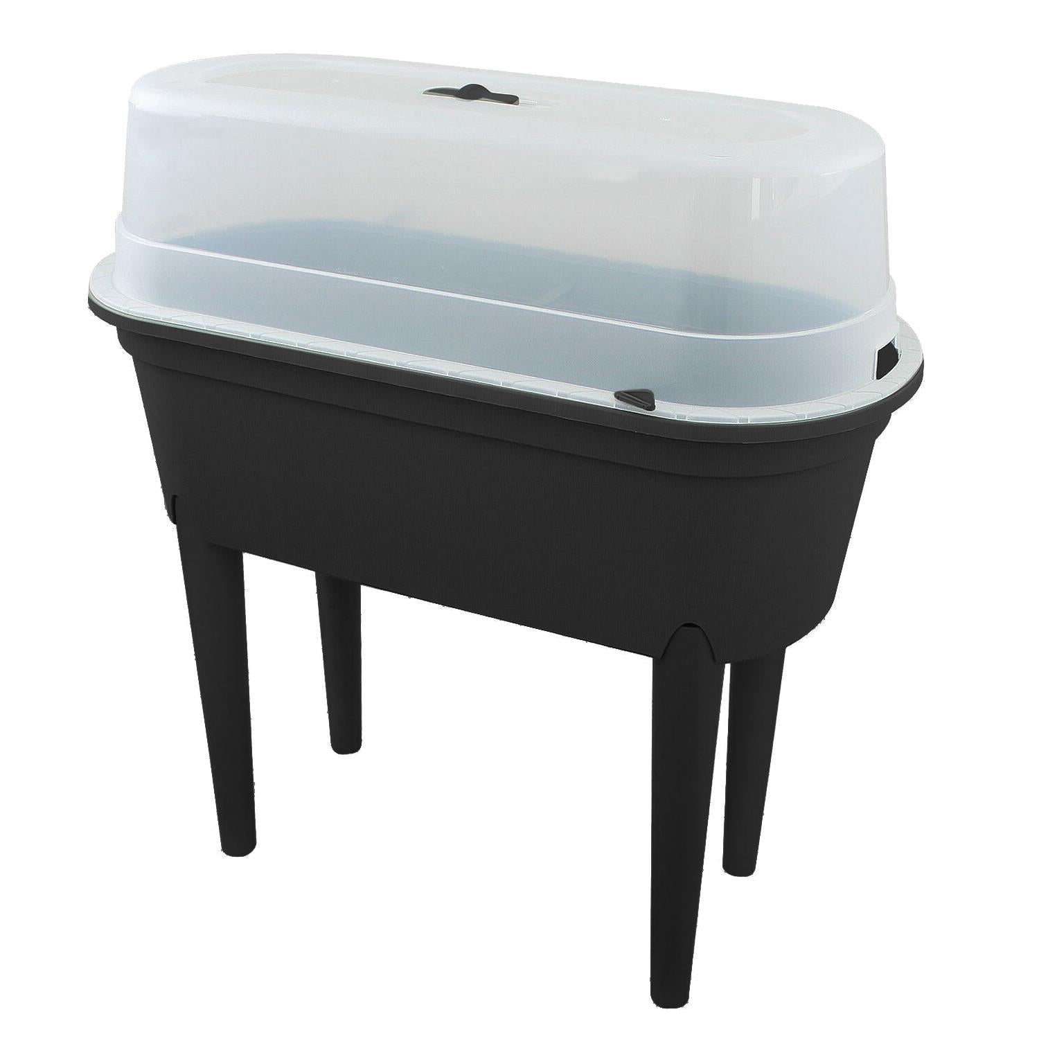 Black Raised Garden Bed Planter With Lid and Legs by Geezy - The Magic Toy Shop