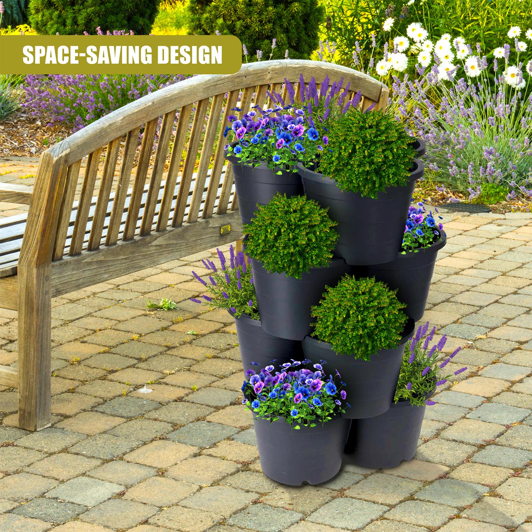 Set of 4 Trio Stackable Flower Pots by GEEZY - The Magic Toy Shop