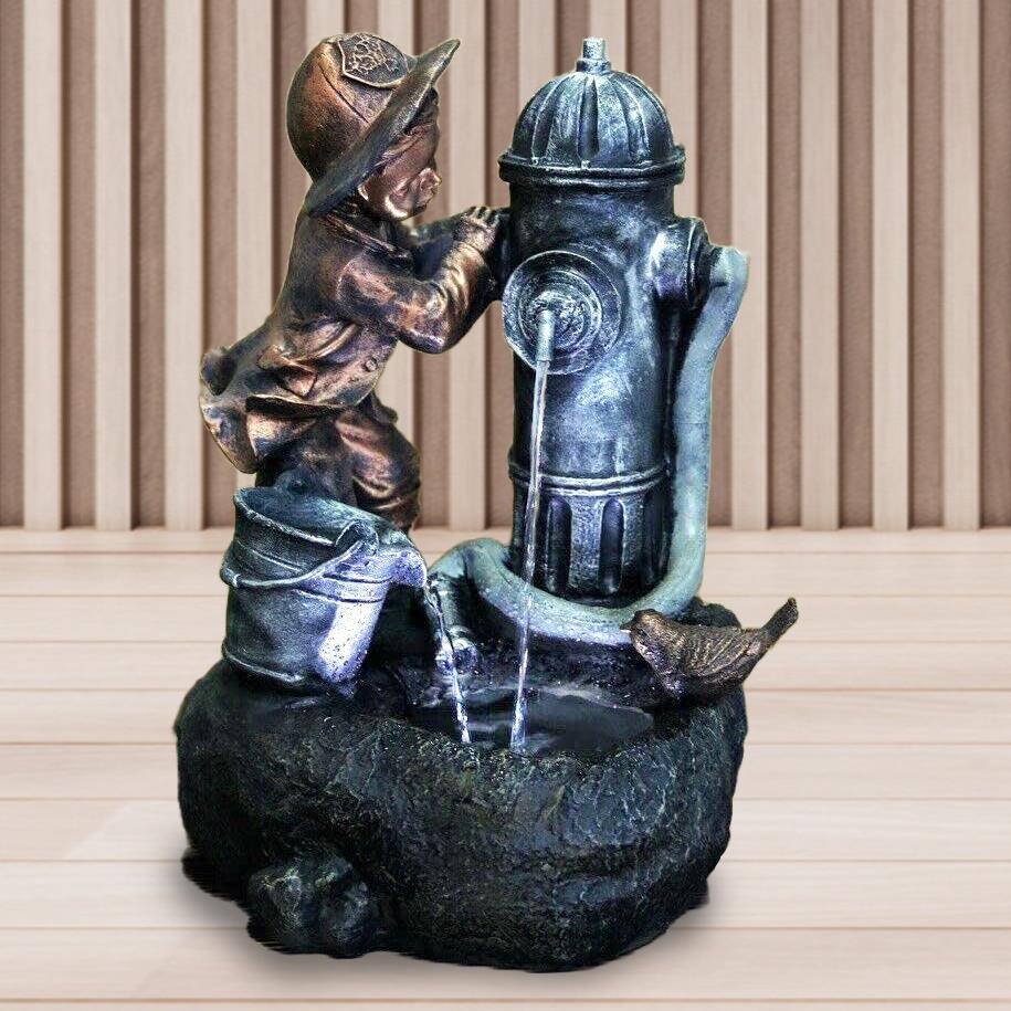 Fire Hydrant Water Feature Outdoor With LED by GEEZY - The Magic Toy Shop