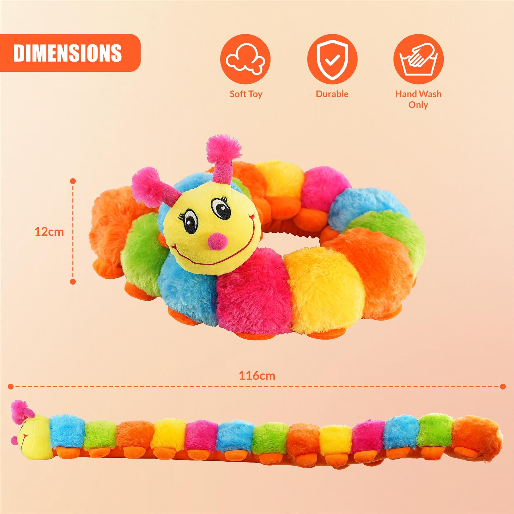 Caterpillar Plush Toy, 116cm by The Magic Toy Shop - The Magic Toy Shop