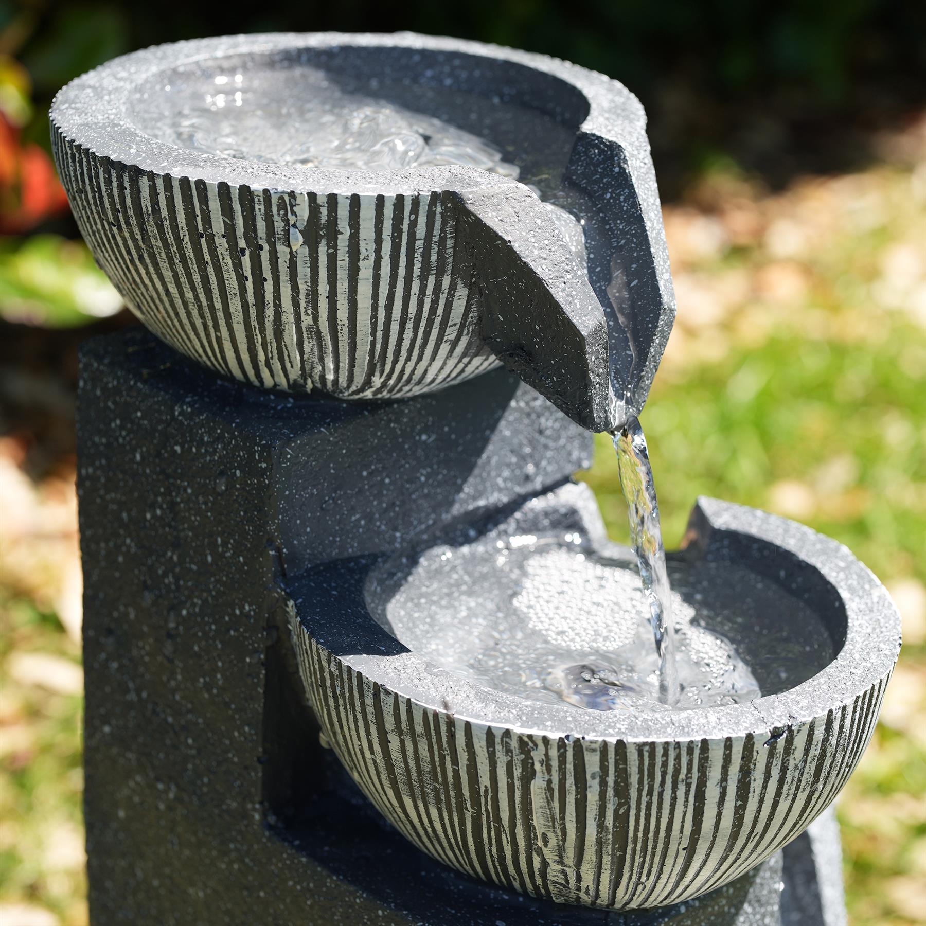 4 Tier Bowl Solar Water Feature Outdoor With LED by GEEZY - The Magic Toy Shop