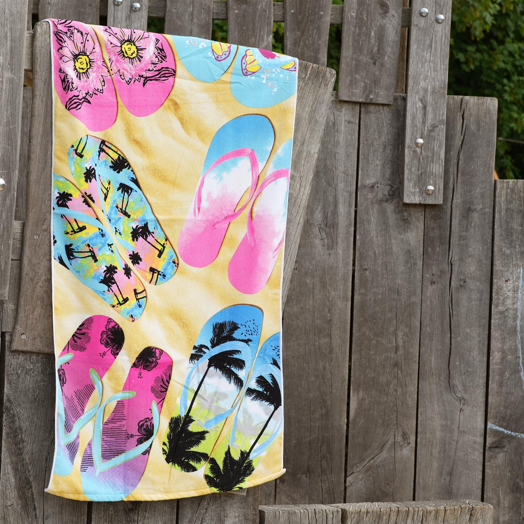 Beach Bath Towel Flip Flop Design Microfibre Towel by GEEZY - The Magic Toy Shop