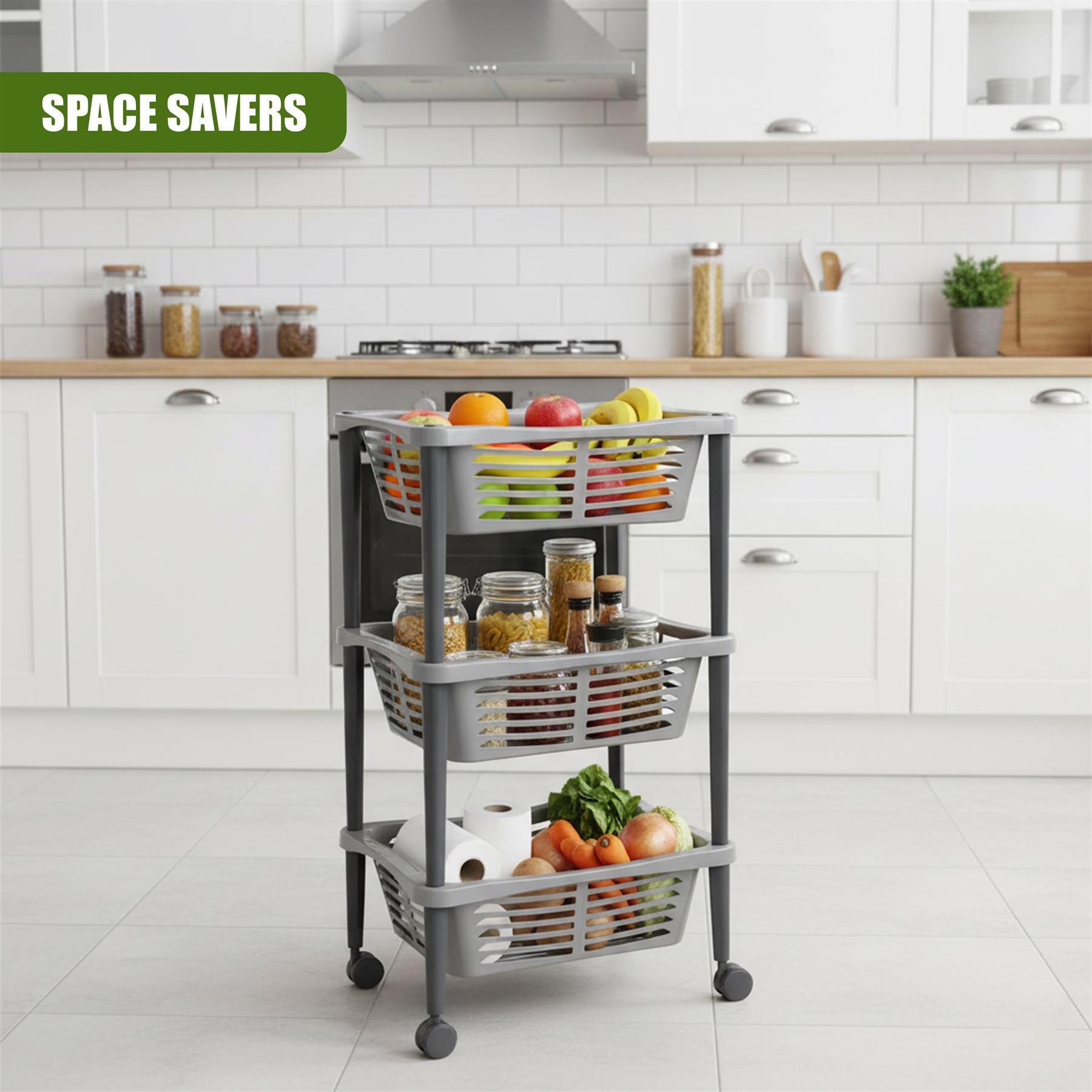 3 Tier Wheel Mounted Trolley