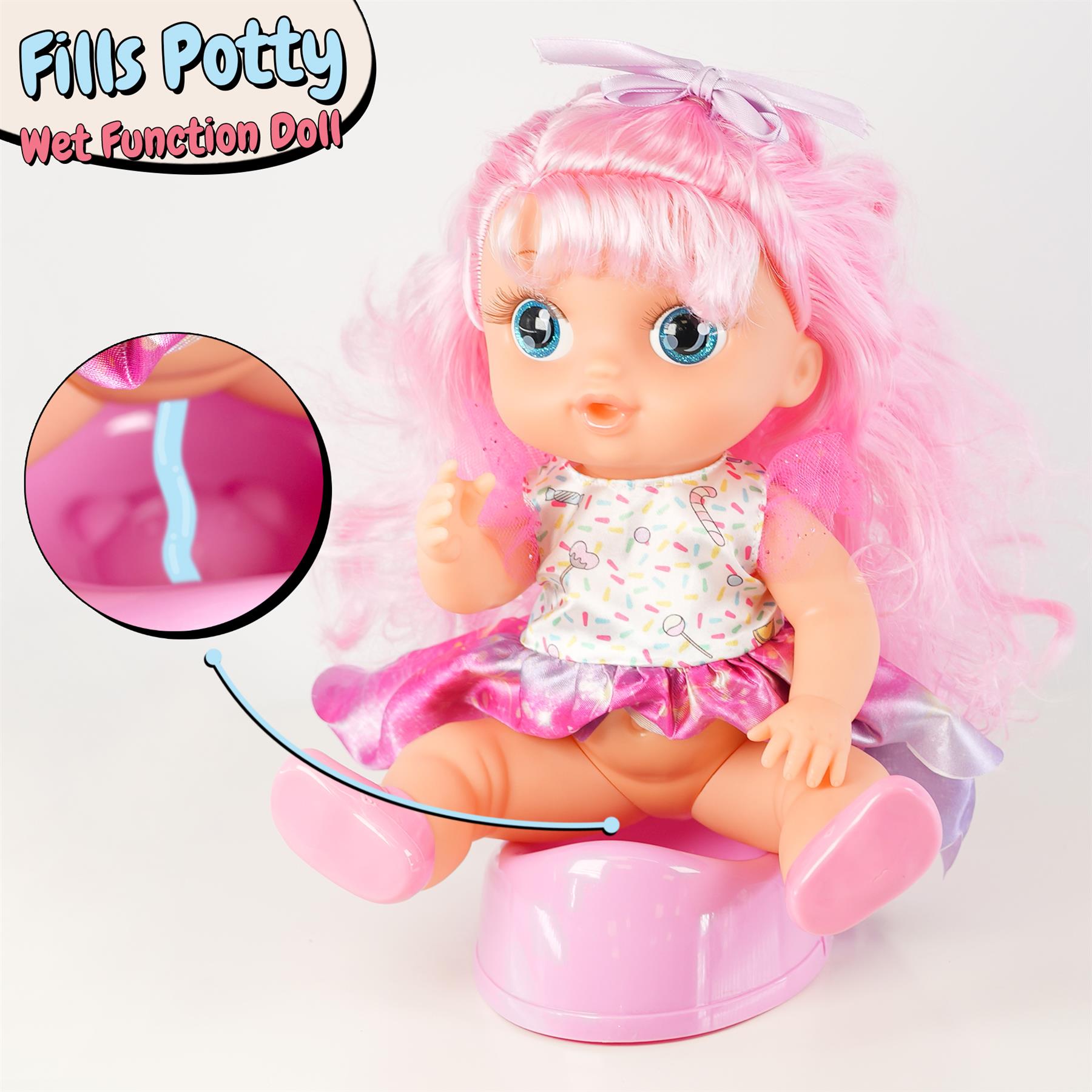 Doll With Big Eyes And Drinking & Wet Functions by BiBi Doll - The Magic Toy Shop