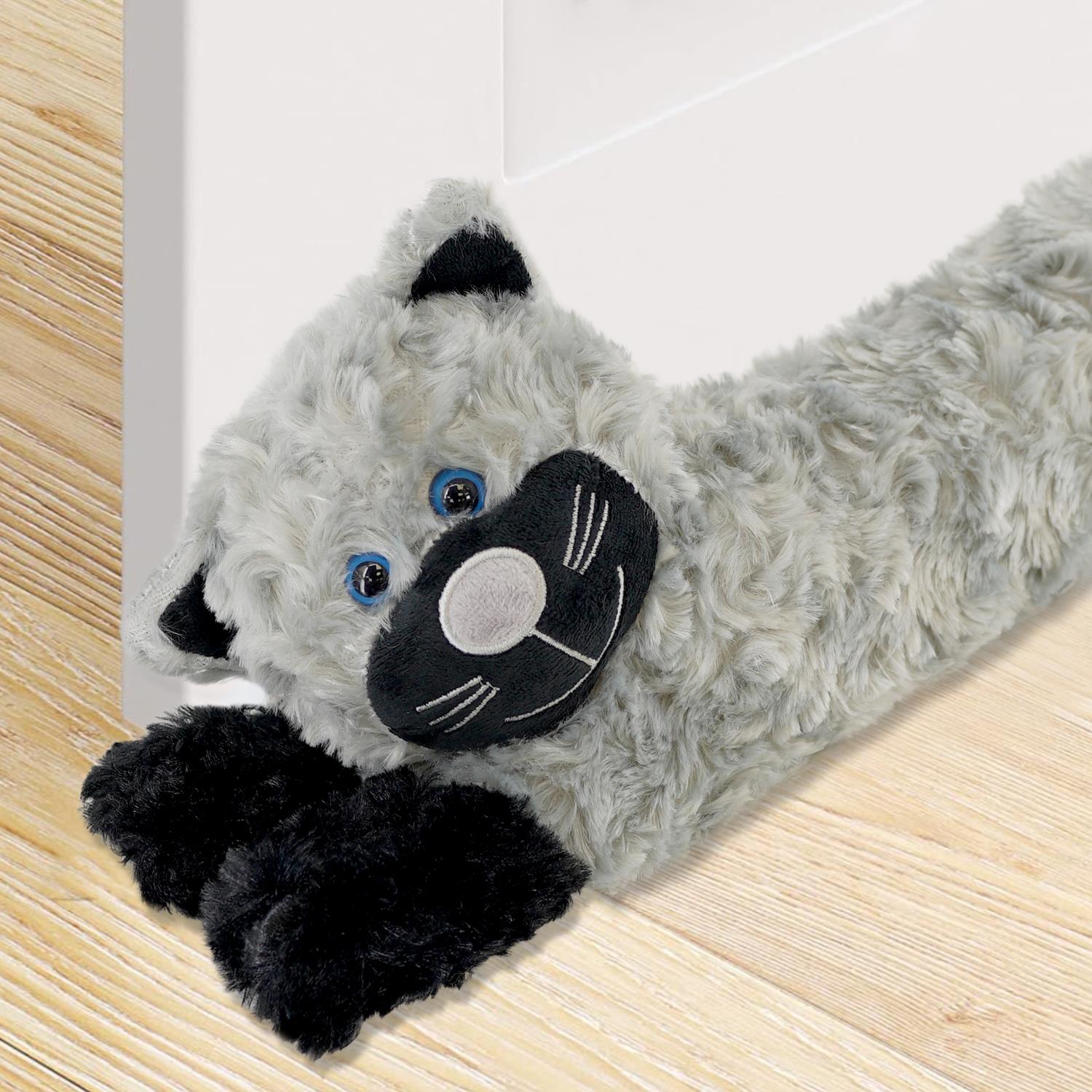 Novelty Draught Excluder for Doors Grey Cat Design by GEEZY - The Magic Toy Shop