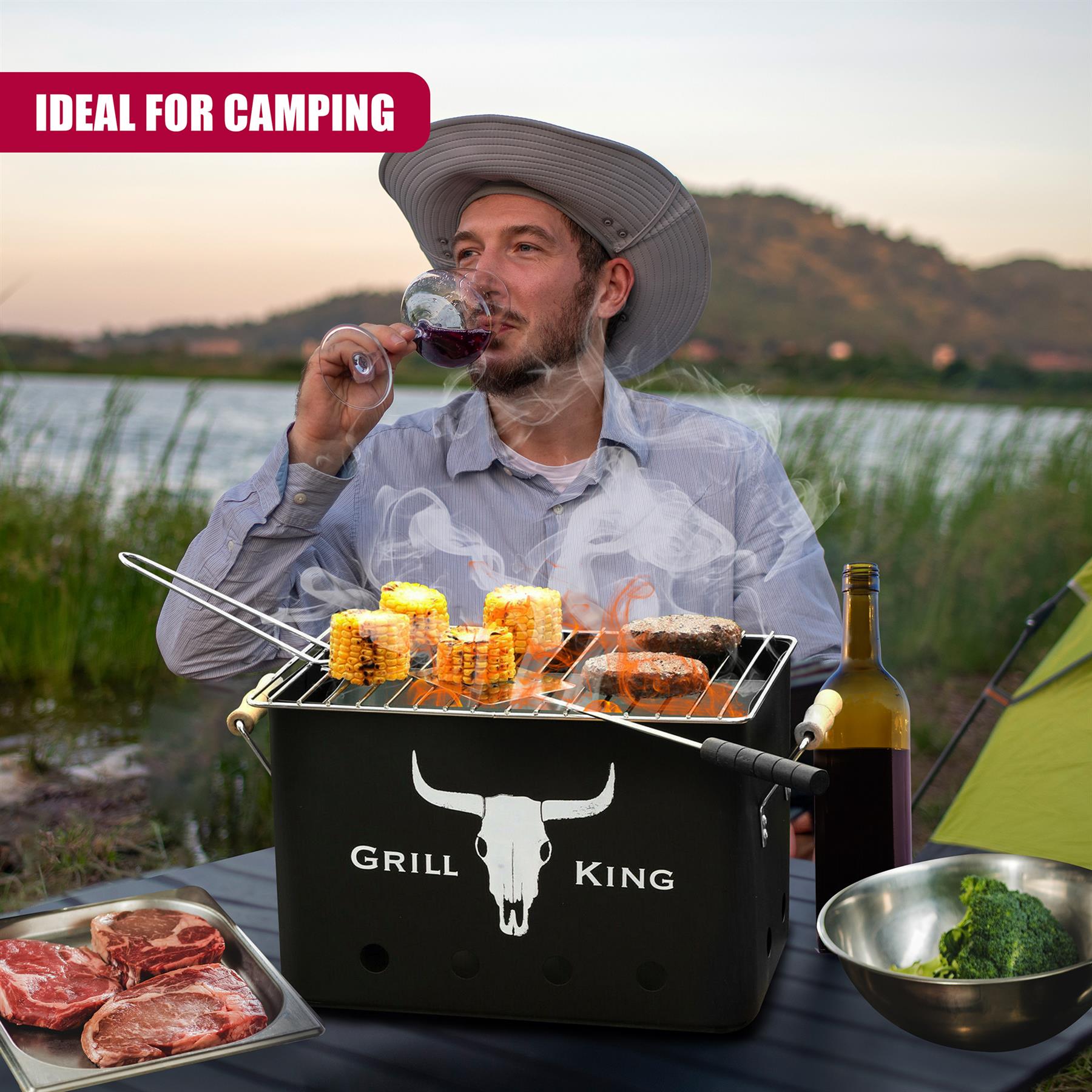 Portable Outdoor Charcoal BBQ Barbecue Grill by GEEZY - The Magic Toy Shop